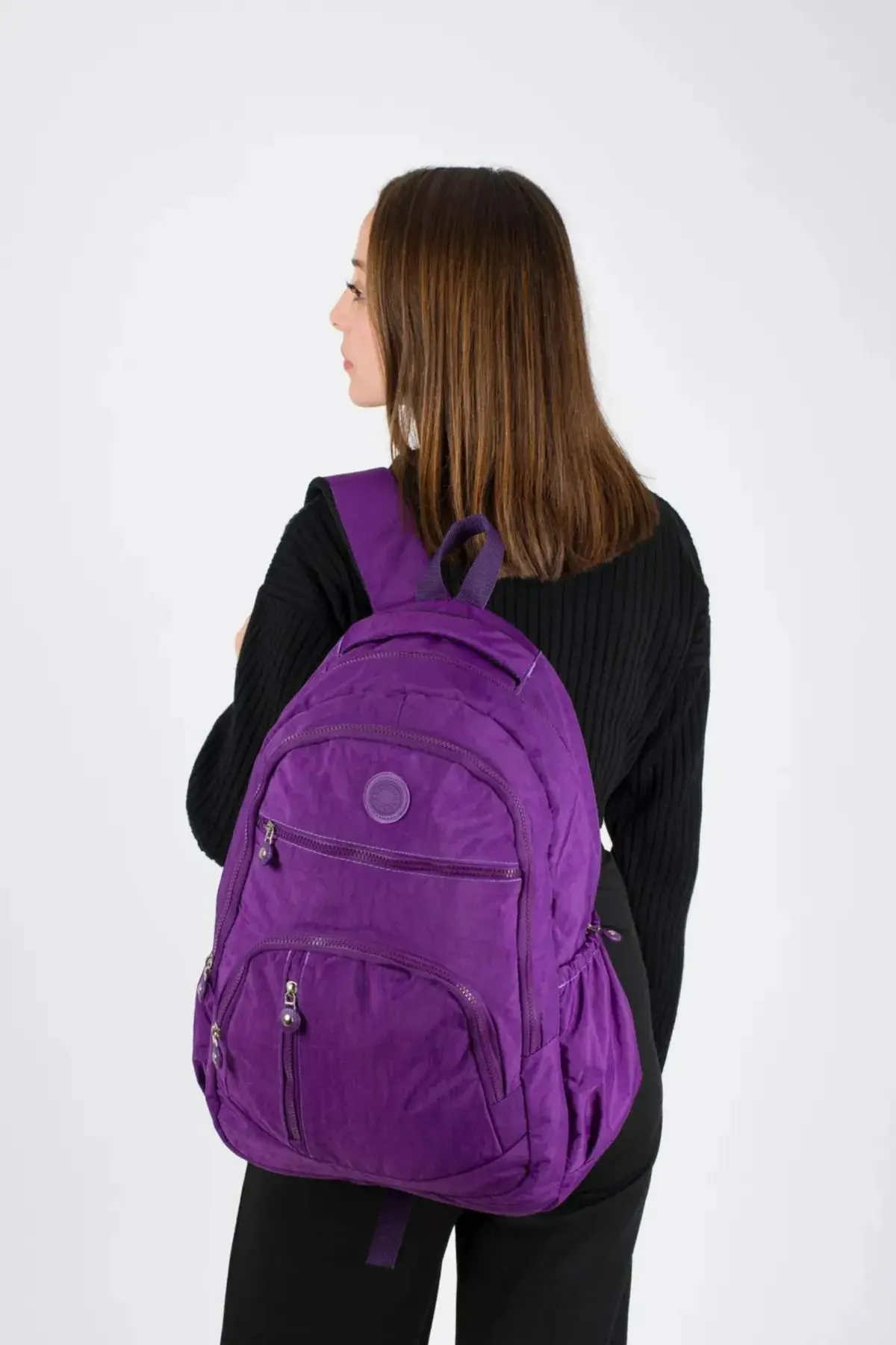 Unisex Okul Sırt Çantası Krinkıl Su Geçirmez Kumaş Büyük Boy Ortaokul Lise Üniversite cty-lbn-301