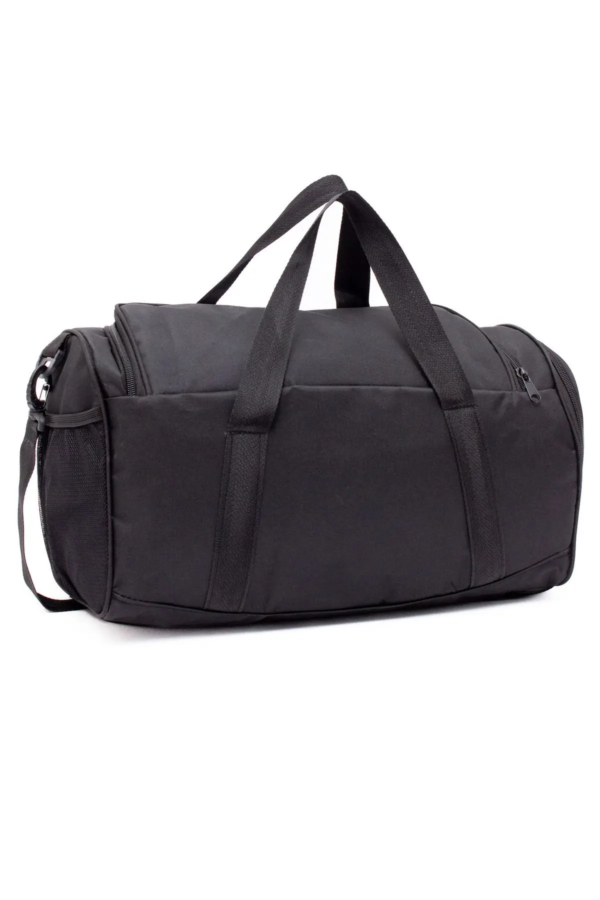 Siyah Önü Cepli Ayakkabı Bölmeli Geniş Bavul Seyahat Gym Fitness El ve Spor Çantası