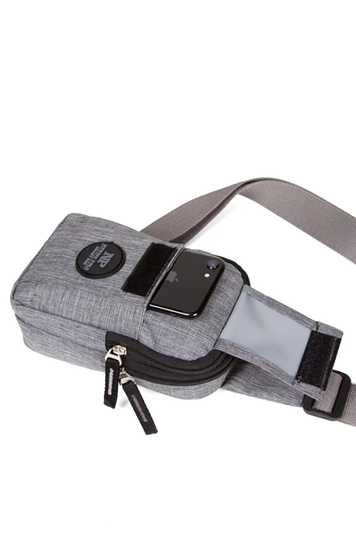 Newish Polo Keten Çapraz Telefon Bölmeli Çapraz Omuz Çantası