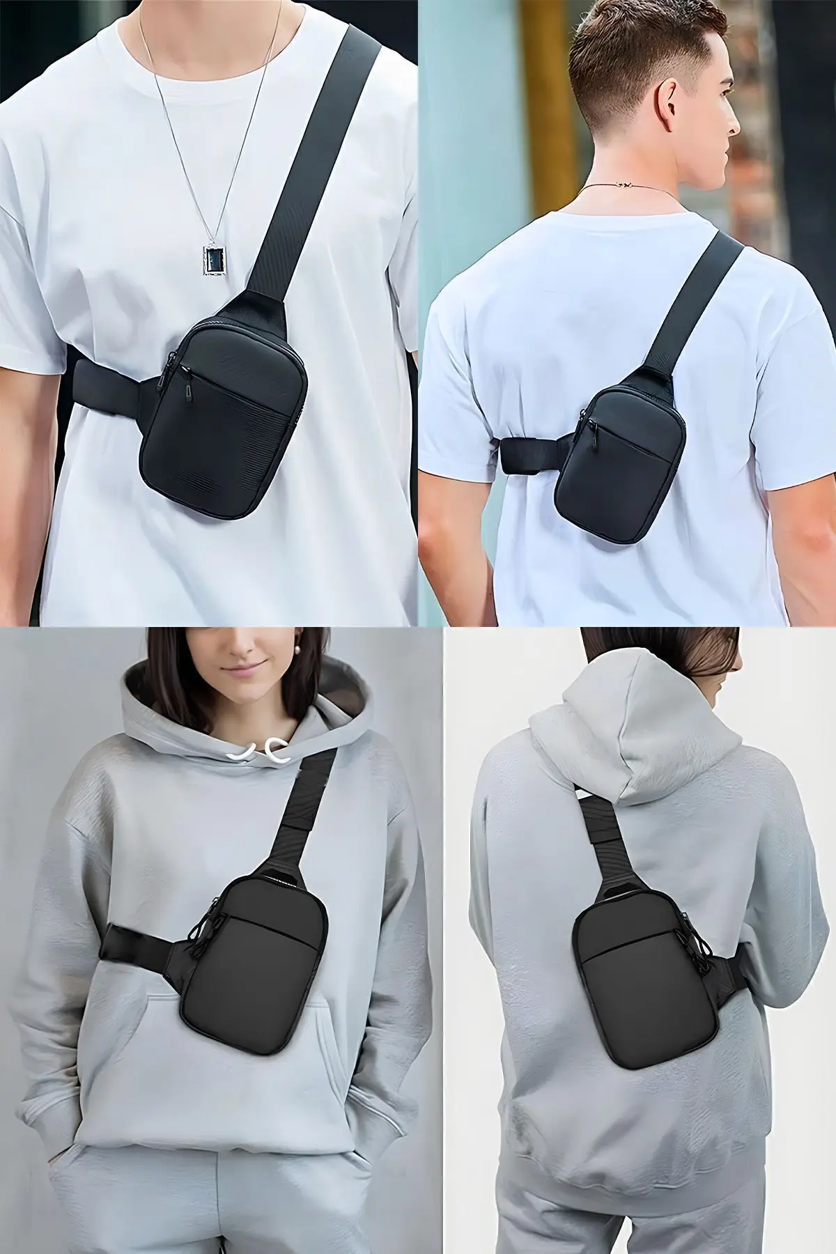 Unisex Impertex Kumaş Telefon Bölmeli Bel Ve Çapraz Omuz Çanta Göğüs Seyahet Günlük Bodybag