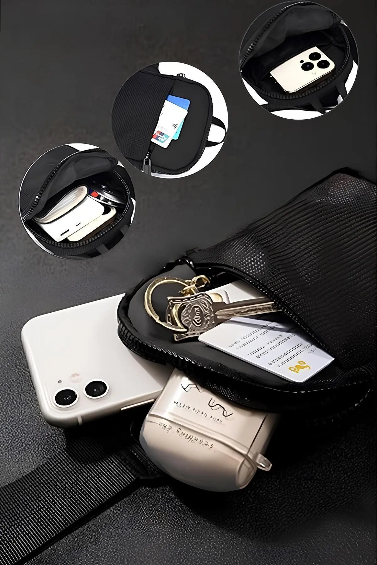 Unisex Impertex Kumaş Telefon Bölmeli Bel Ve Çapraz Omuz Çanta Göğüs Seyahet Günlük Bodybag