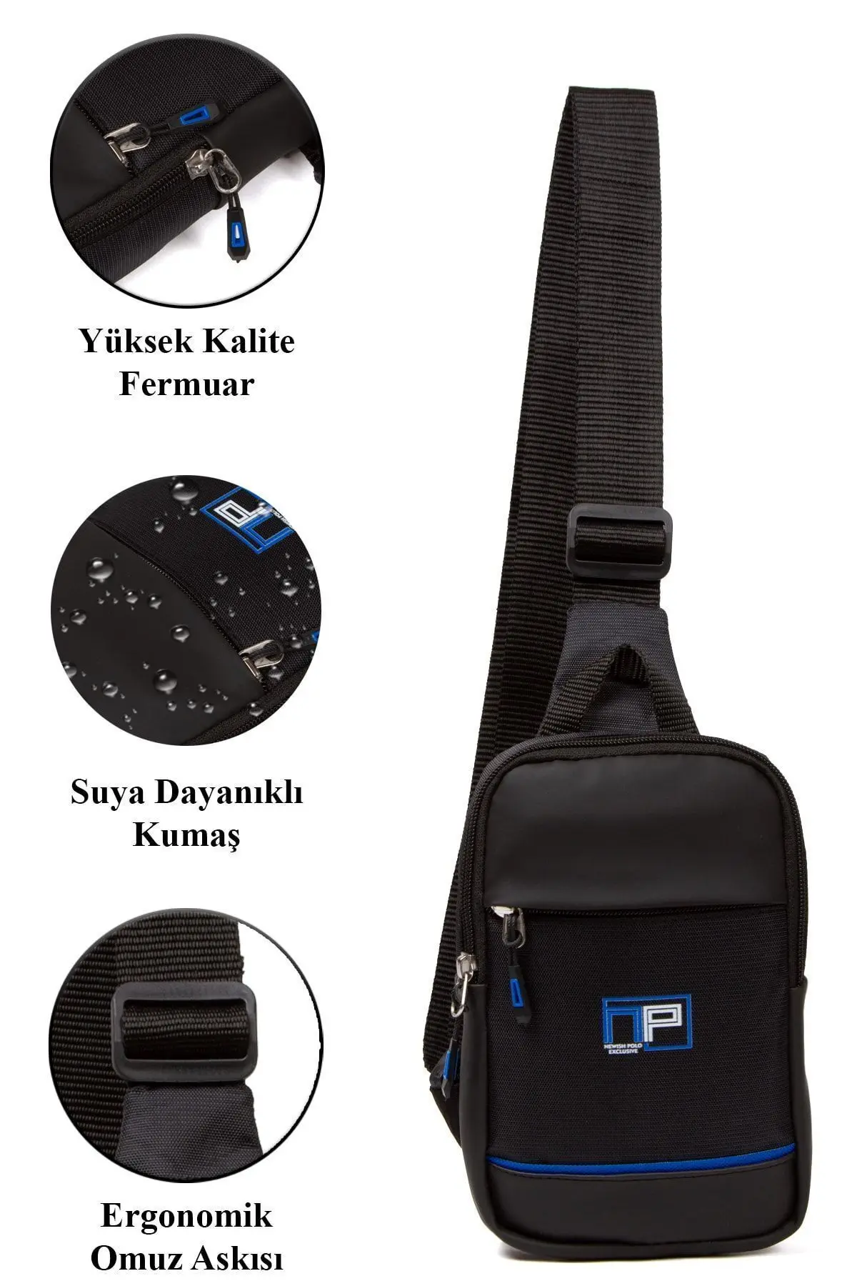 Unisex Impertex Kumaş Telefon Bölmeli Bel Ve Çapraz Omuz Çanta Göğüs Seyahet Günlük Bodybag