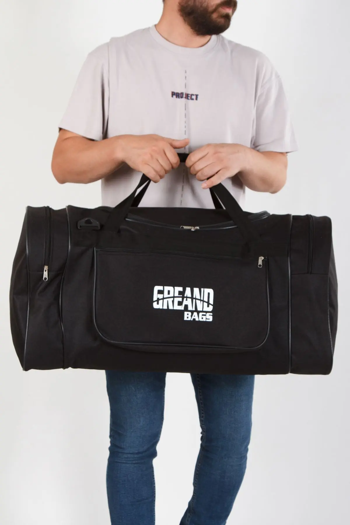 Unisex Siyah Valiz Çanta 4 Bölmeli Çanta Spor Çantası Seyahat Çantası El Ve Omuz Çantası