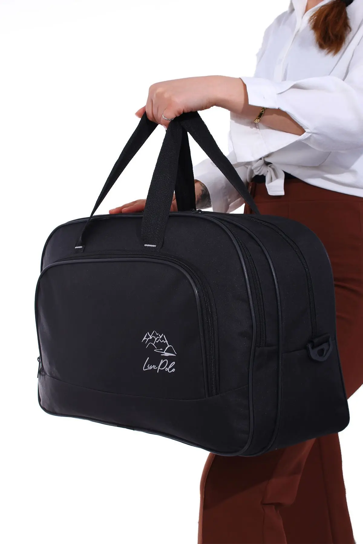 Nil-01 Unısex Havlu Kumaş Hostes Valiz Seyahat Tatil Spor Hastane Çok Gözlü El Ve Omuz Çantası Kabin