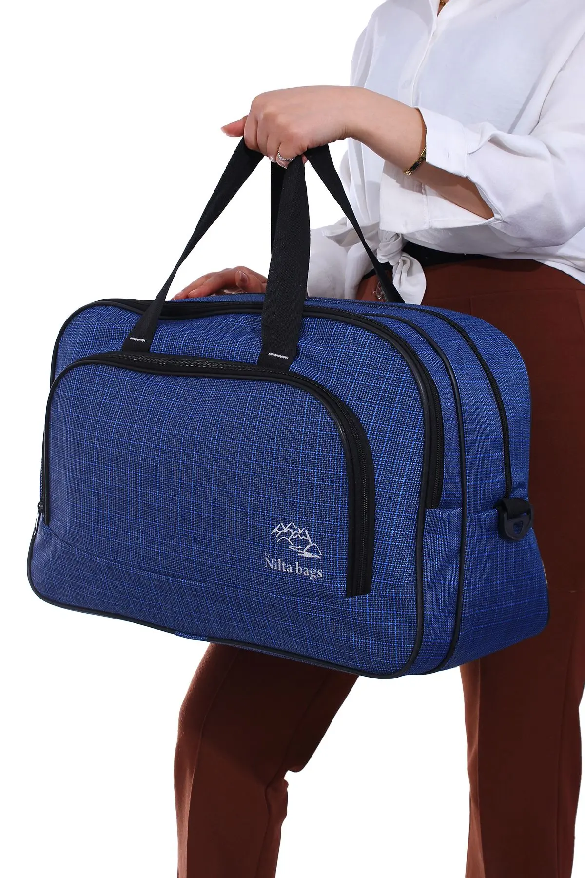 Nil-01 Unısex Havlu Kumaş Hostes Valiz Seyahat Tatil Spor Hastane Çok Gözlü El Ve Omuz Çantası Kabin