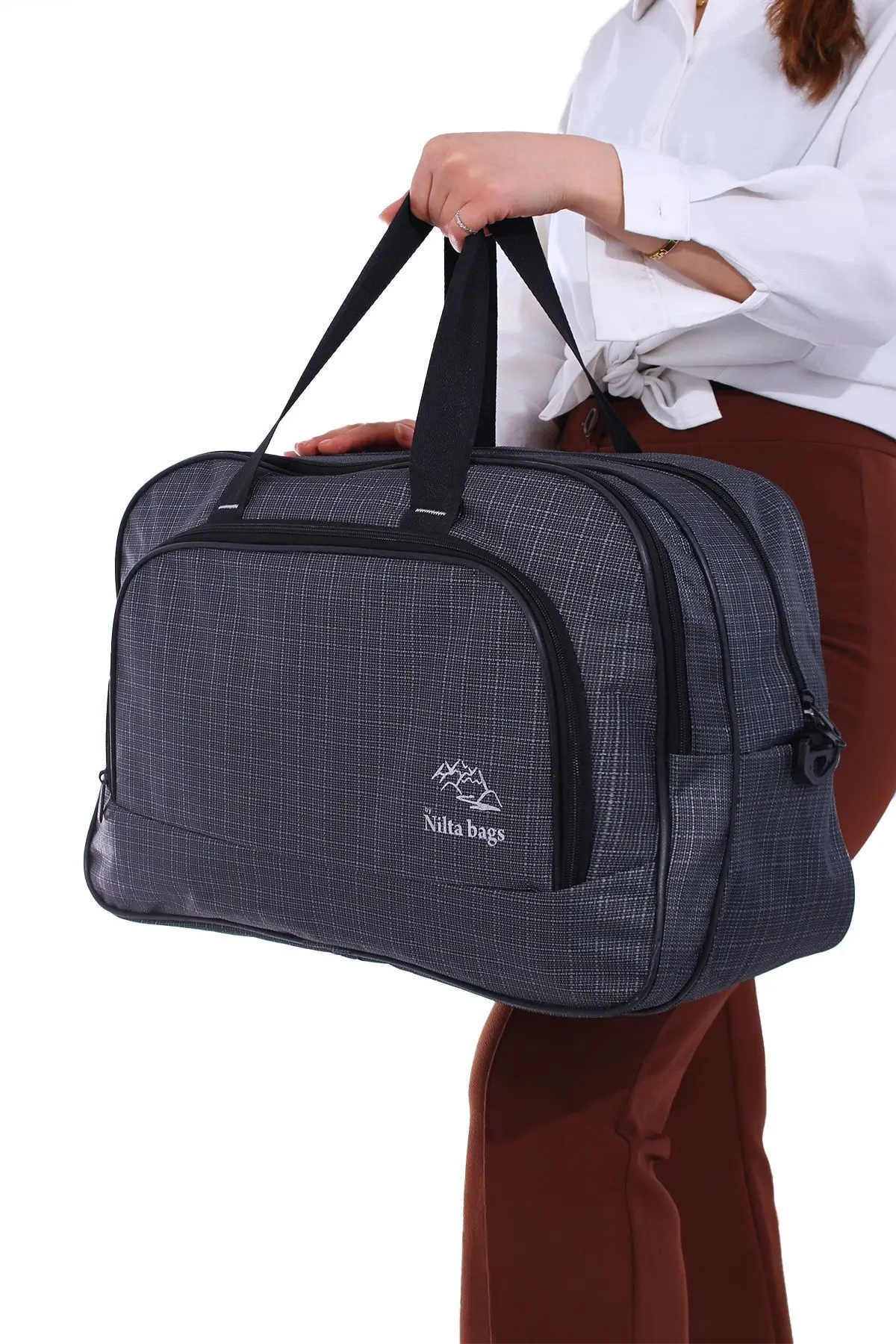 Nil-01 Unısex Havlu Kumaş Hostes Valiz Seyahat Tatil Spor Hastane Çok Gözlü El Ve Omuz Çantası Kabin