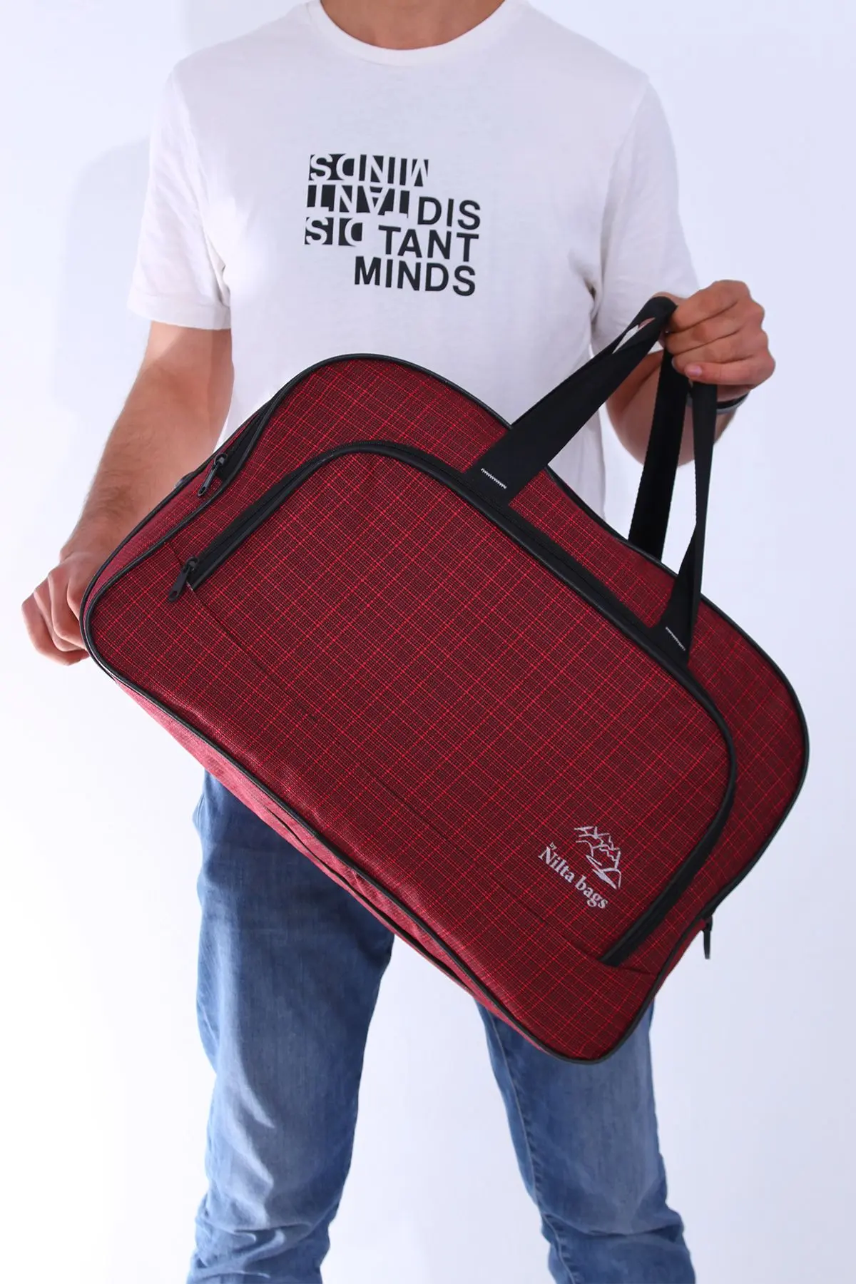 Nil-01 Unısex Havlu Kumaş Hostes Valiz Seyahat Tatil Spor Hastane Çok Gözlü El Ve Omuz Çantası Kabin