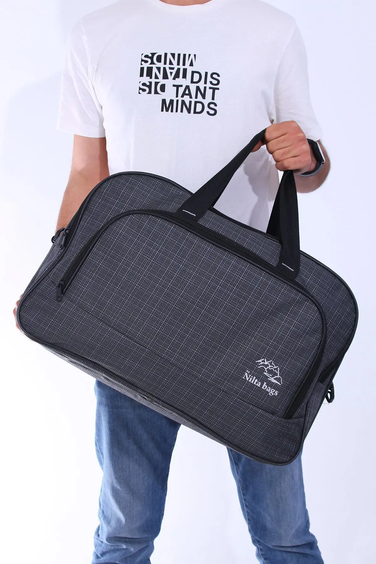 Nil-01 Unısex Havlu Kumaş Hostes Valiz Seyahat Tatil Spor Hastane Çok Gözlü El Ve Omuz Çantası Kabin