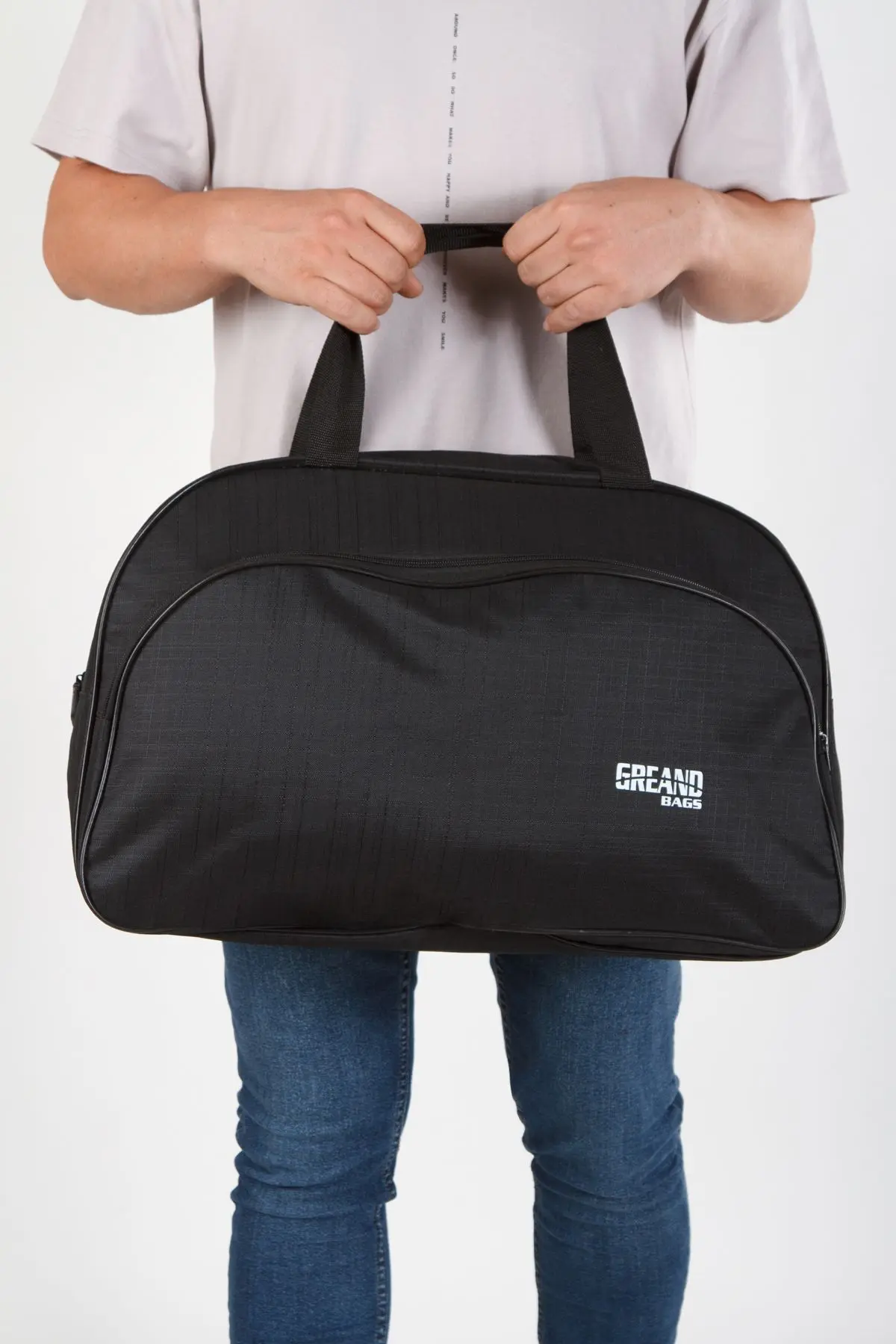 Siyah Unisex Havlu Kumaş Seyahat Hostes Kabin Boy Çanta El Ve Omuz Çantası