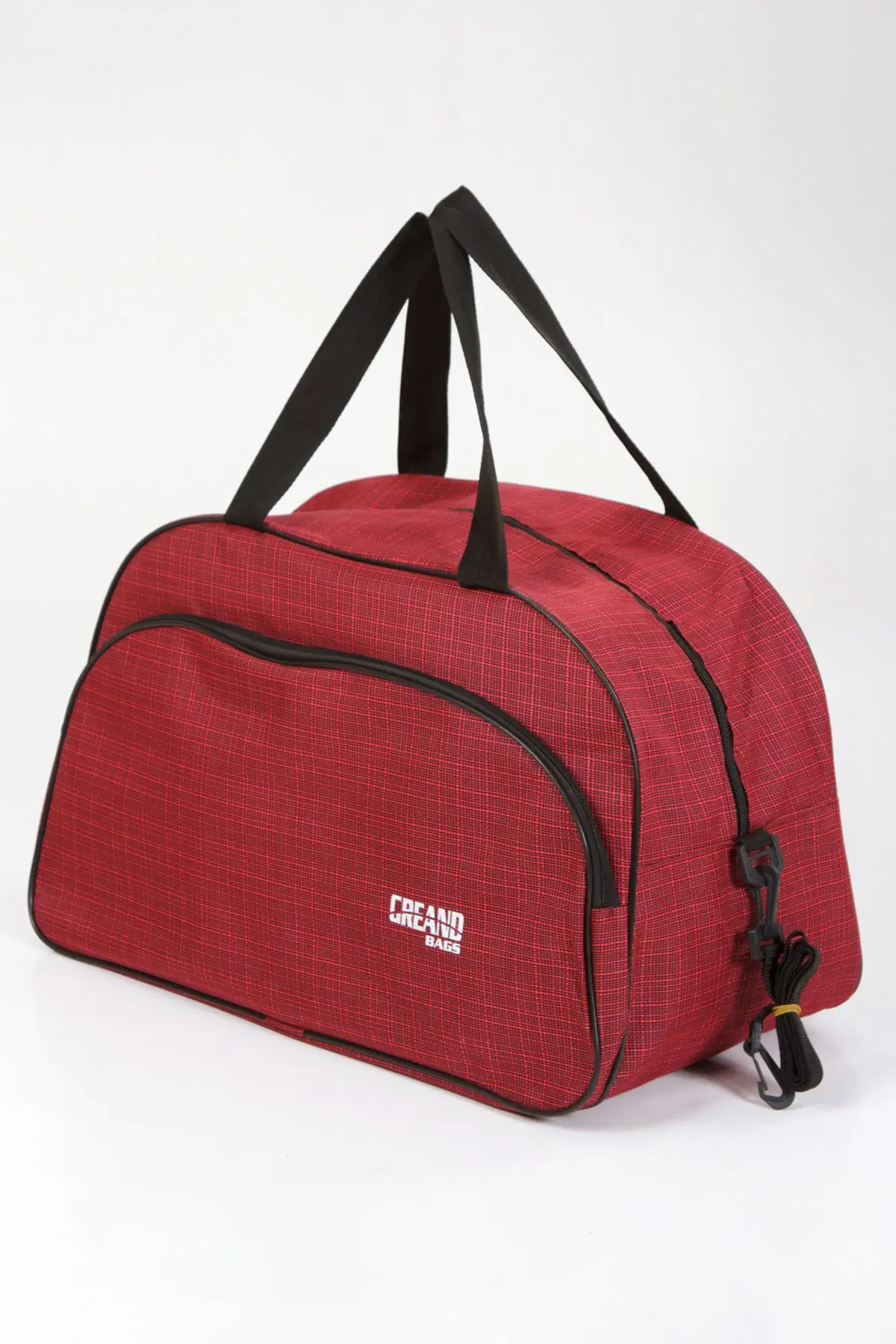 GreandBags Bordo Unisex Havlu Kumaş Seyahat Hostes Kabin Boy Çanta El Ve Omuz Çantası