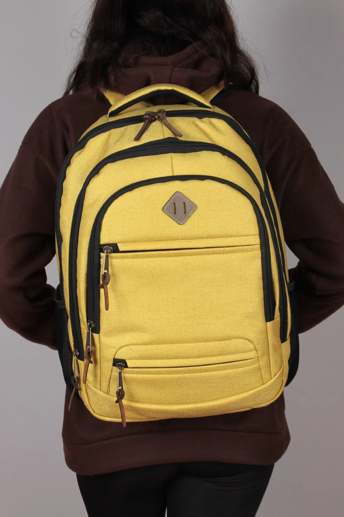 Gk19unisex Okul Sırt Çantası Öğrenci Günlük Seyahat Tatil Spor Yürüyüş Seyahat Gezi Kamp Günlük Sarı