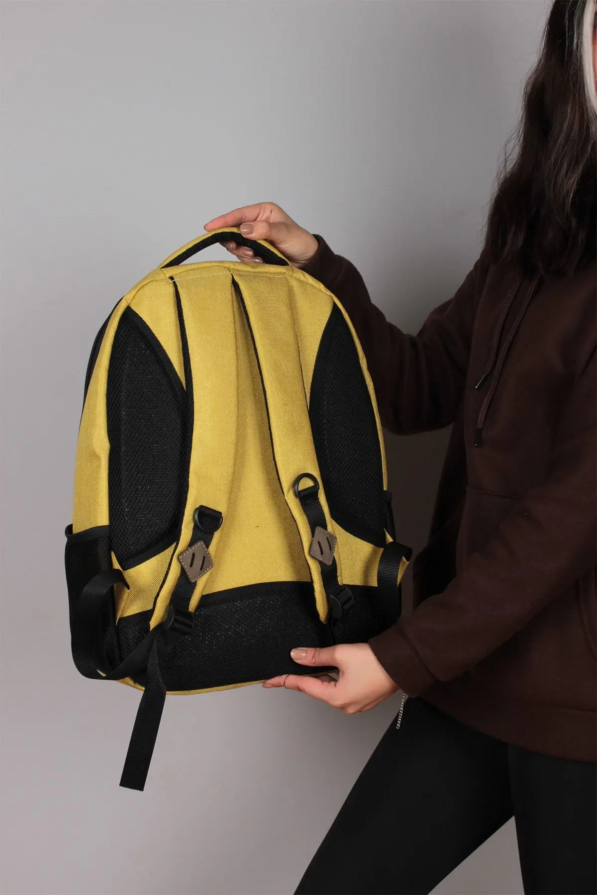 Gk19unisex Okul Sırt Çantası Öğrenci Günlük Seyahat Tatil Spor Yürüyüş Seyahat Gezi Kamp Günlük Sarı