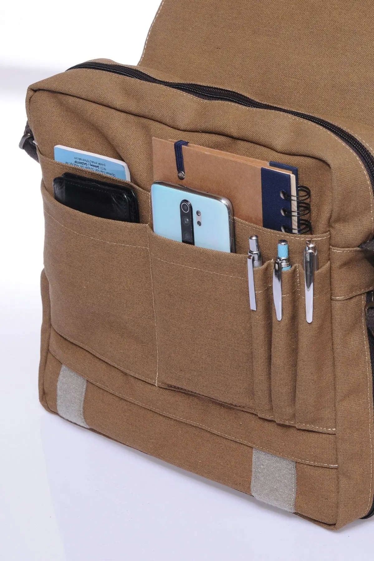 Gk12 Kanvas Postacı Yatık Çapraz Çanta Bej