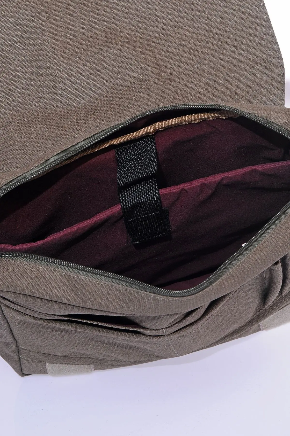 Gk12 Kanvas Postacı Yatık Çapraz Çanta Haki