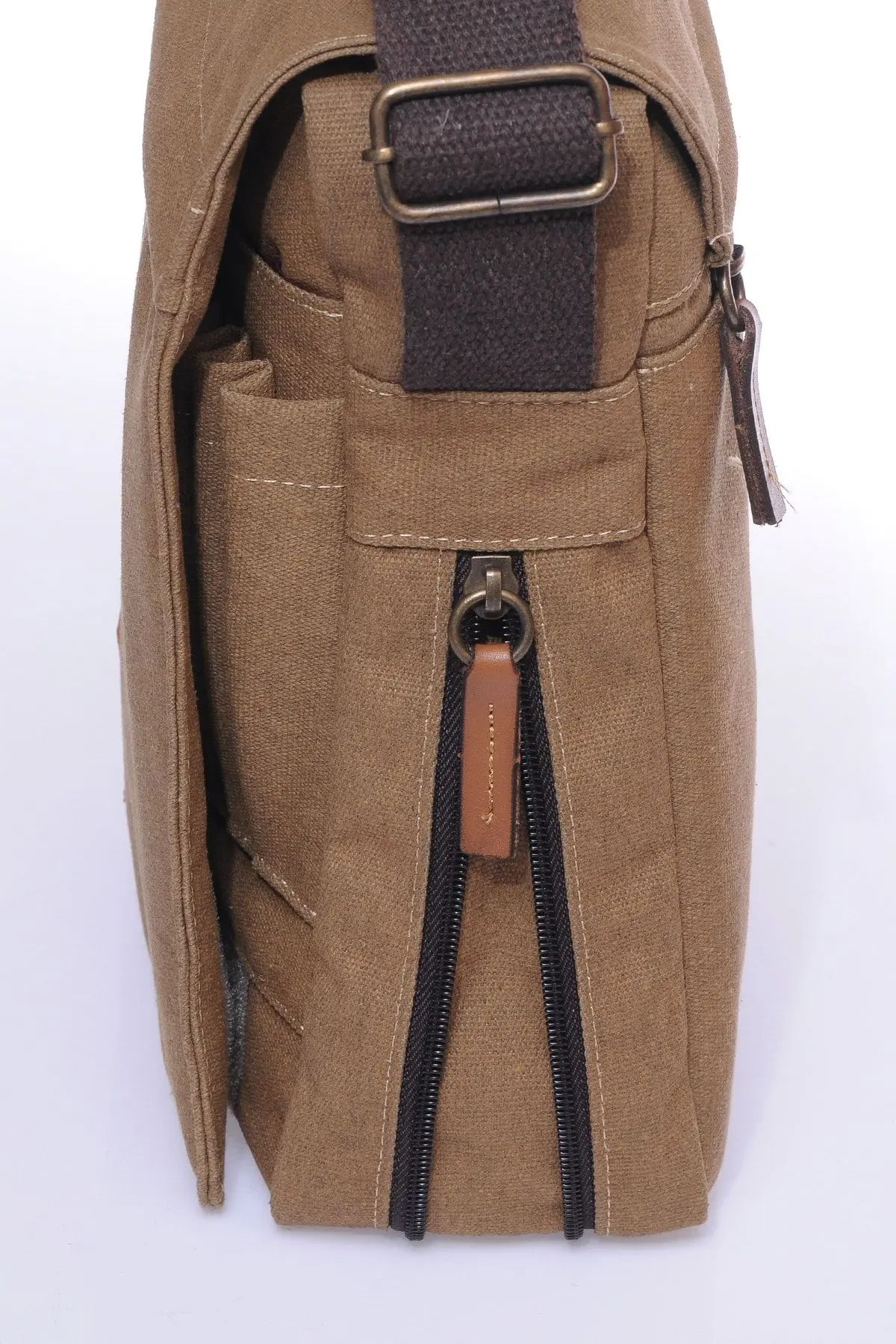 Gk12 Kanvas Postacı Yatık Çapraz Çanta Bej