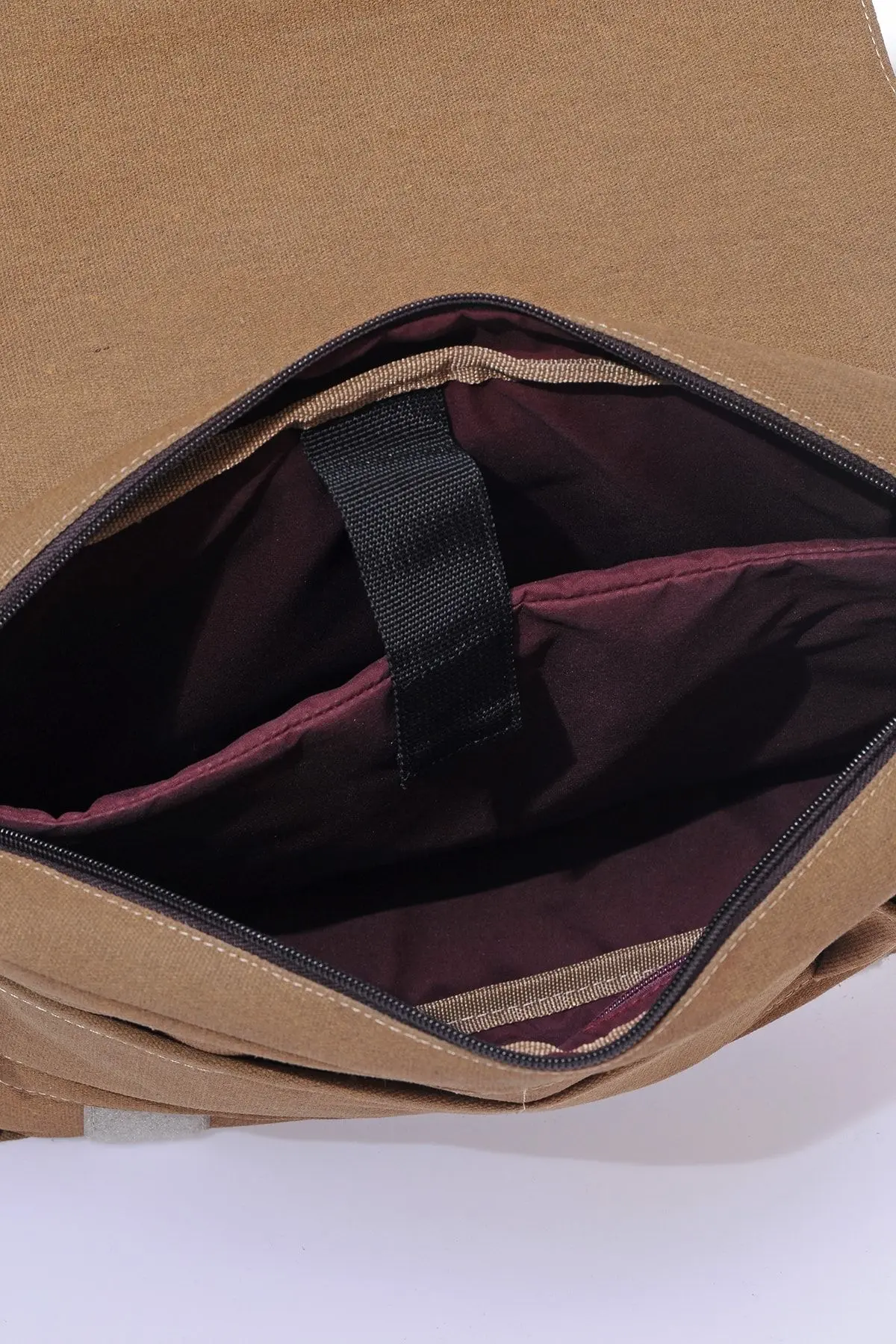 Gk12 Kanvas Postacı Yatık Çapraz Çanta Bej