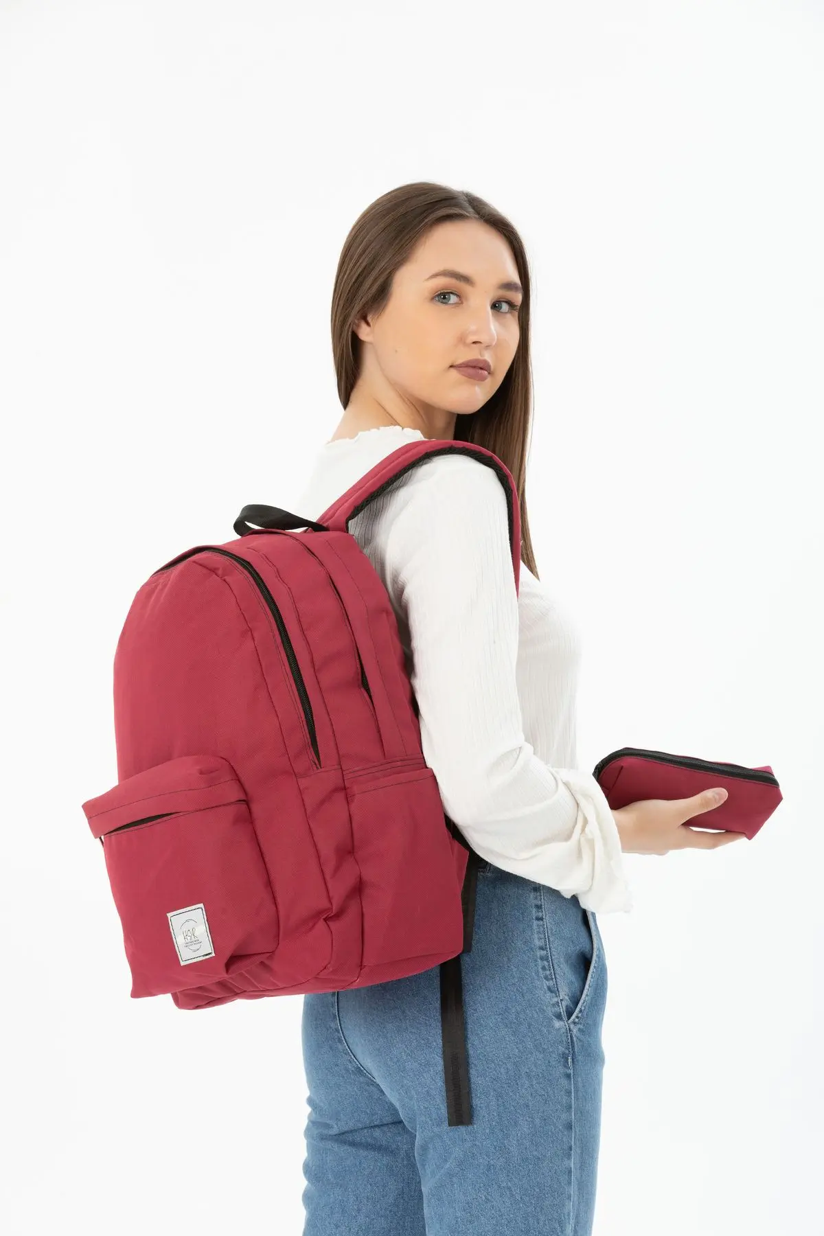 Unisex Ortopedik Su Geçirmez Leptop Bölmeli Hafif Günlük ve Okul Sırt Çantası ve Kalemlik
