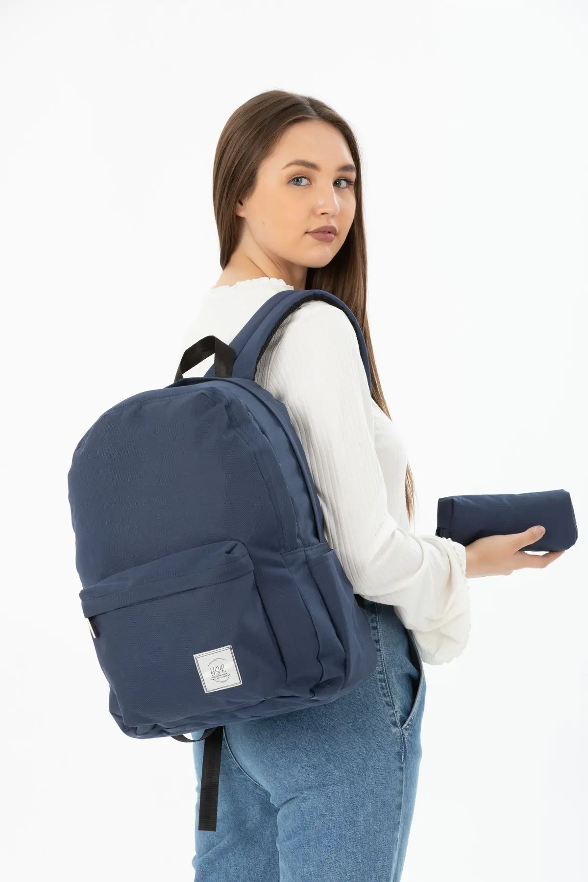 Unisex Ortopedik Su Geçirmez Leptop Bölmeli Hafif Günlük ve Okul Sırt Çantası ve Kalemlik