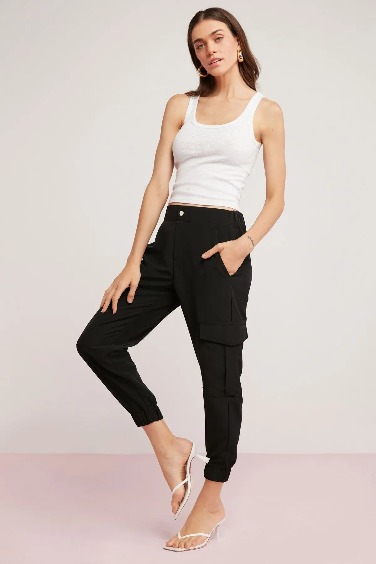 Lıllesol Kadın Fitilli Görünümlü Kalın Askılı Basic Beyaz Atlet