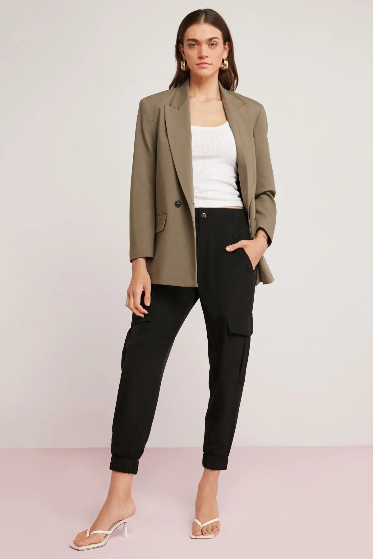 Lıllesol Kadın Fitilli Görünümlü Kalın Askılı Basic Beyaz Atlet