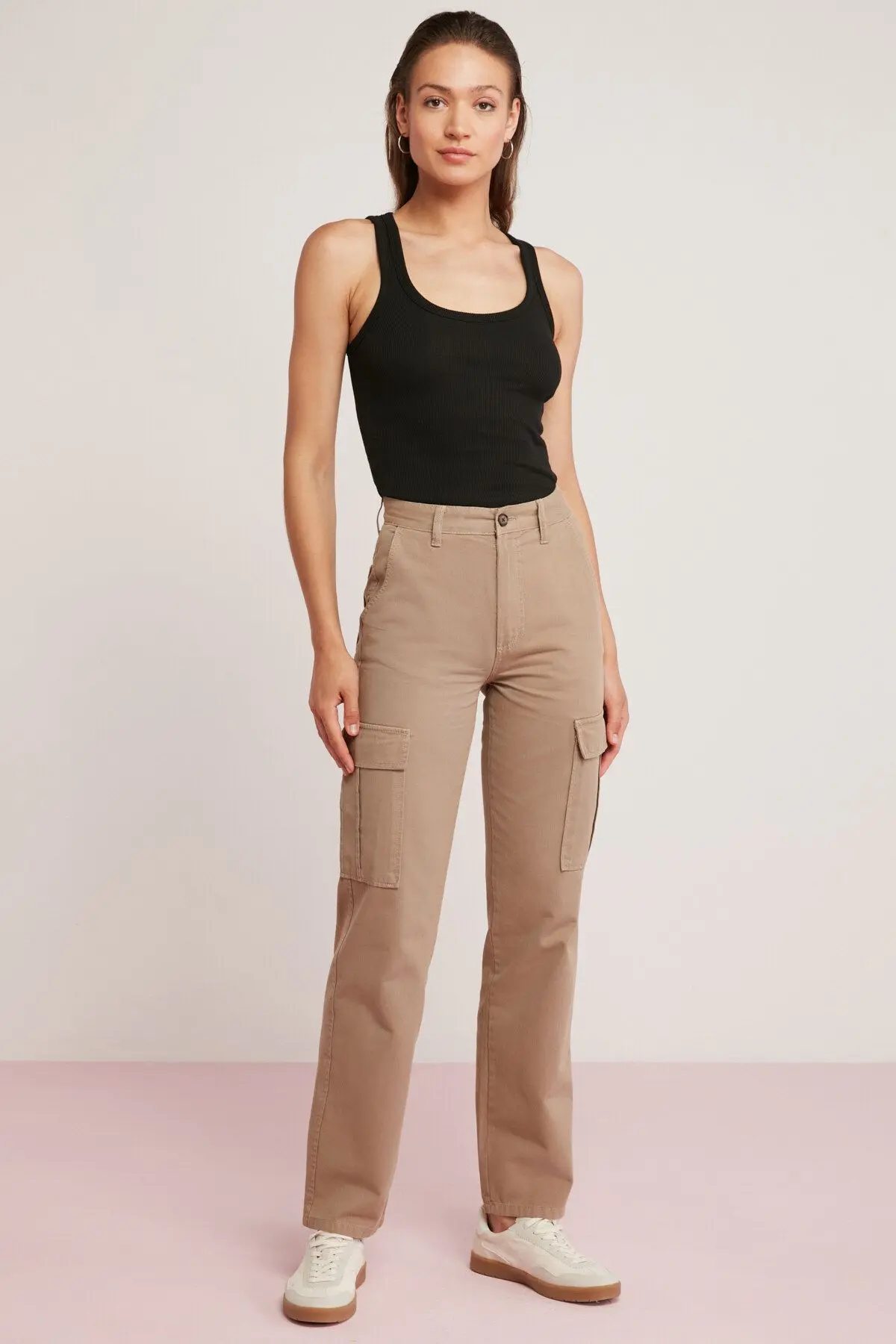 Lıllesol Kadın Fitilli Görünümlü Kalın Askılı Basic Siyah Atlet