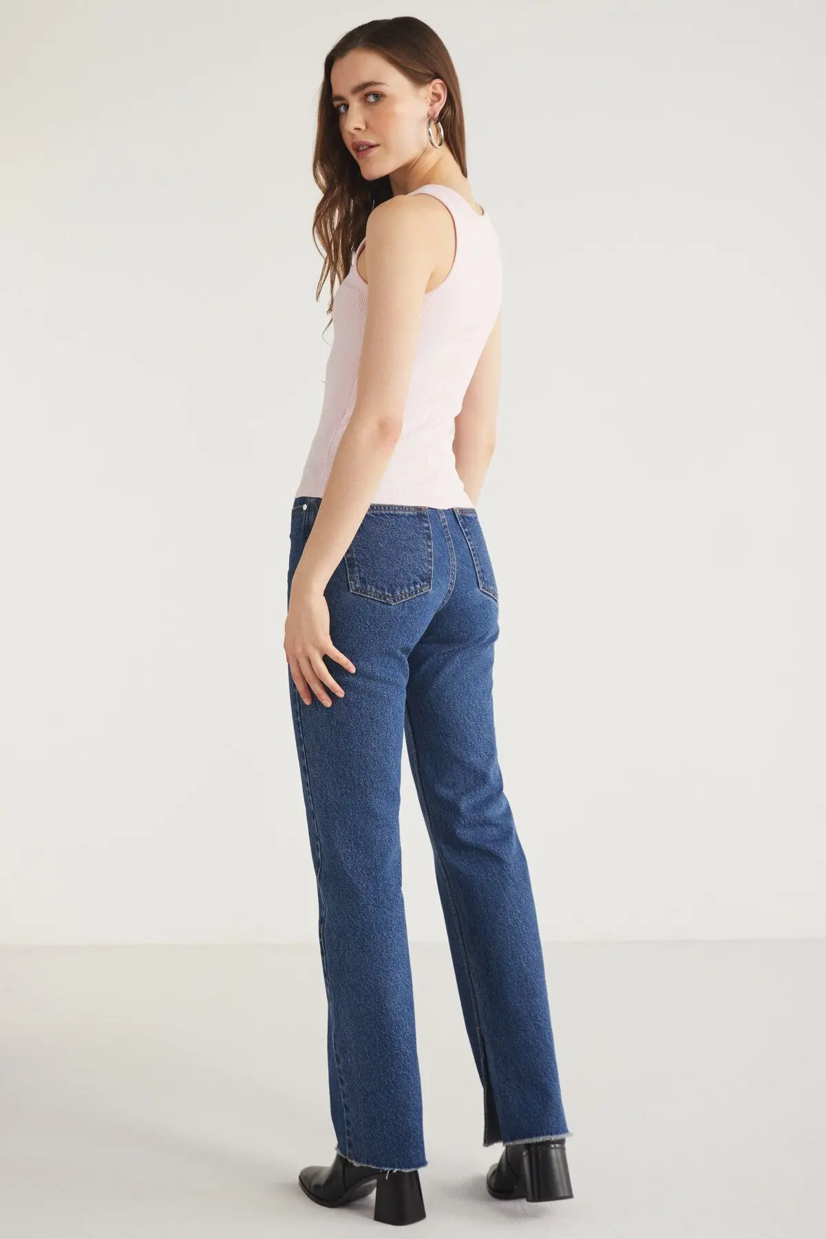 Lıllesol Kadın Fitilli Görünümlü Kalın Askılı Basic Pembe Atlet