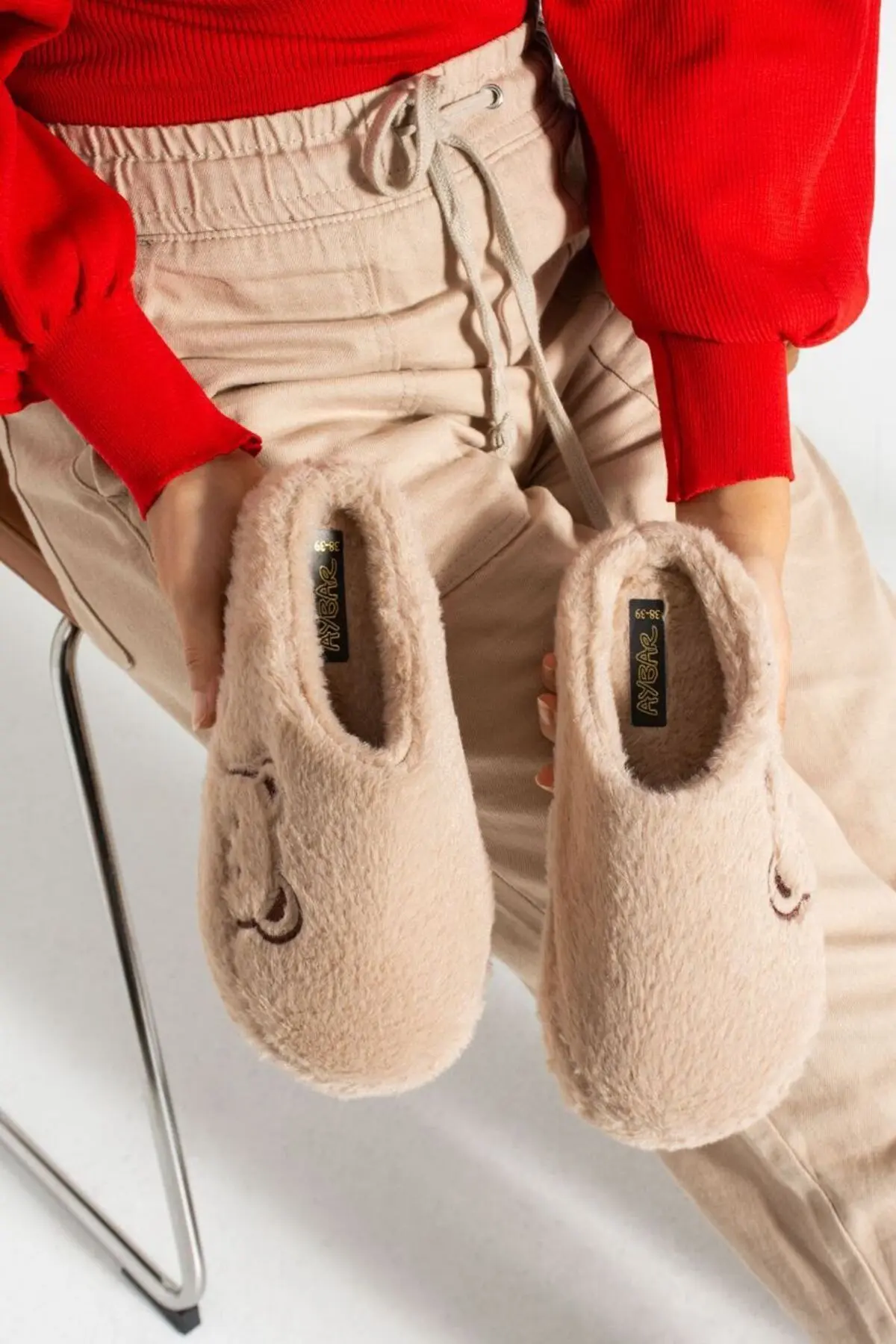 3'lü Paket Peluş Kışlık Terlik Ev Terliği Çeyiz Bohça Seti Misafir Terliği