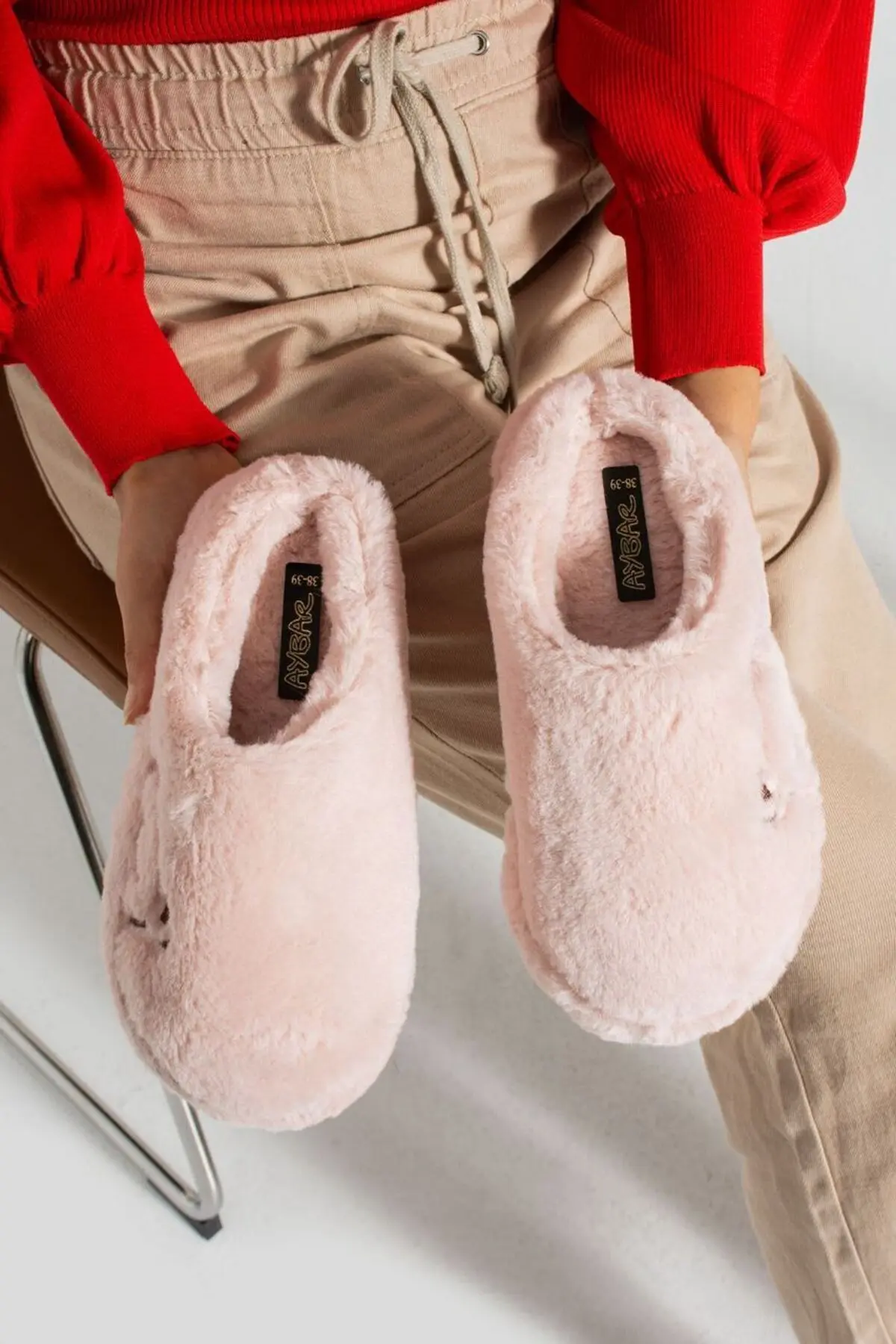 3'lü Paket Peluş Kışlık Terlik Ev Terliği Çeyiz Bohça Seti Misafir Terliği