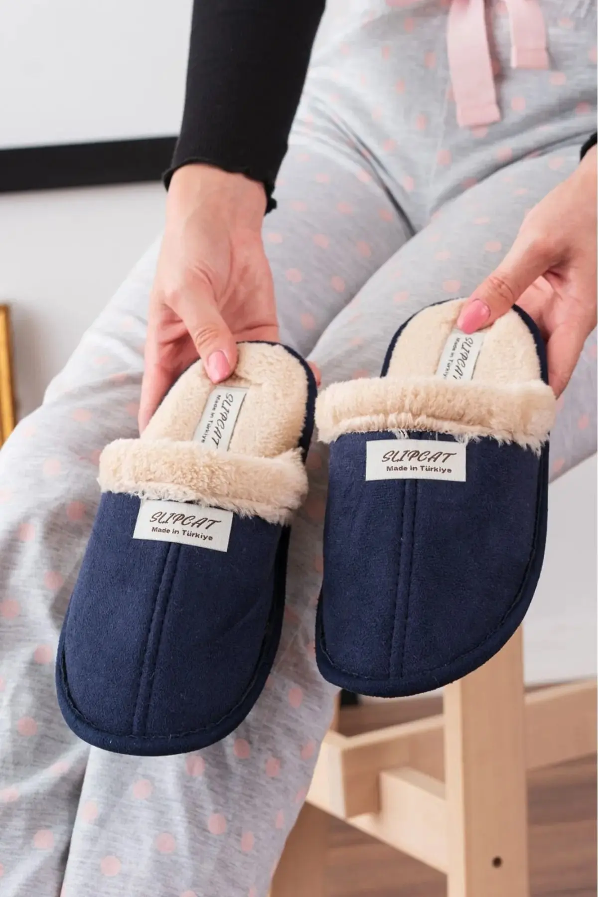 3'lü Paket Peluş Kışlık Terlik Ev Terliği Çeyiz Bohça Seti Misafir Terliği