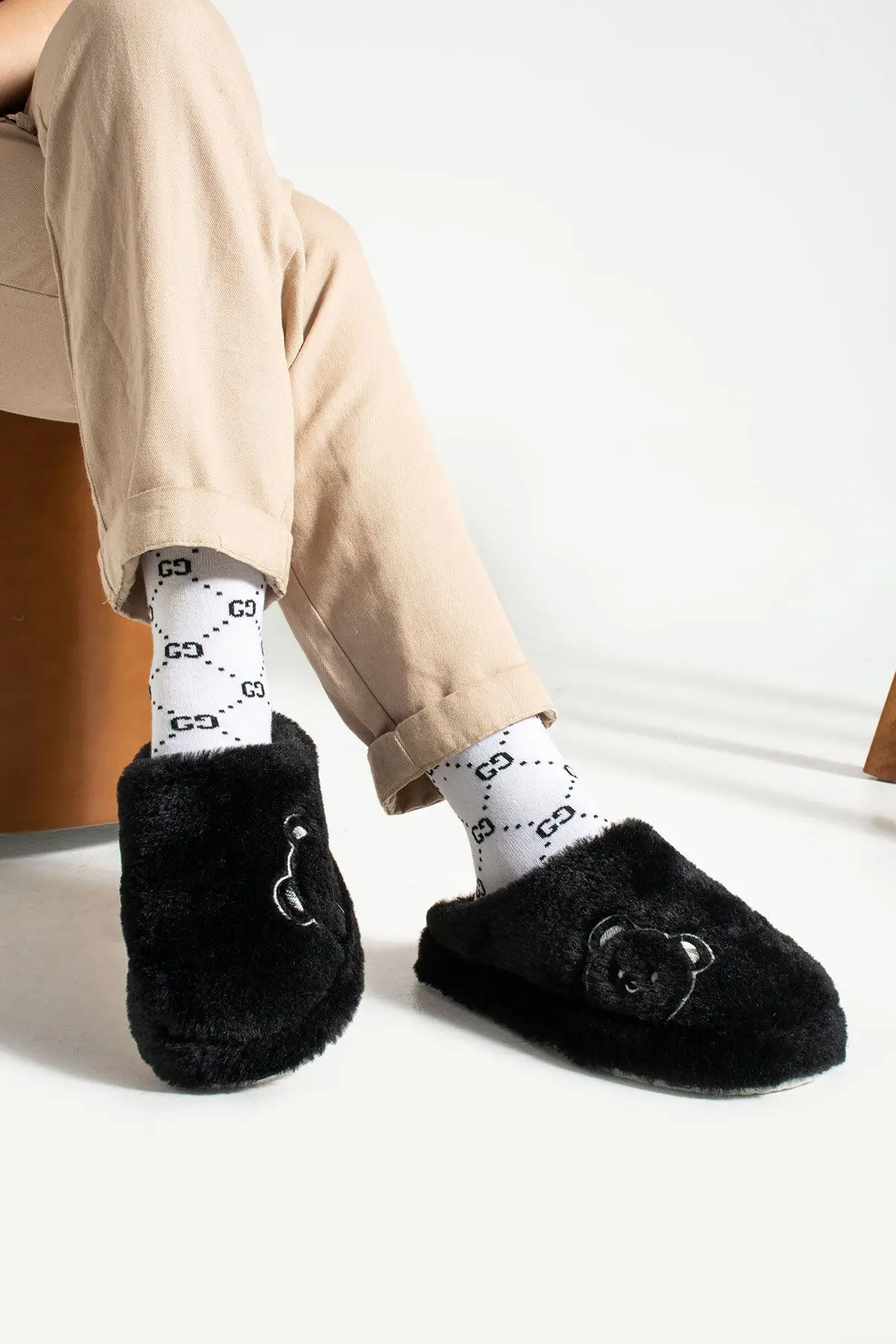 3'lü Paket Peluş Kışlık Terlik Ev Terliği Çeyiz Bohça Seti Misafir Terliği