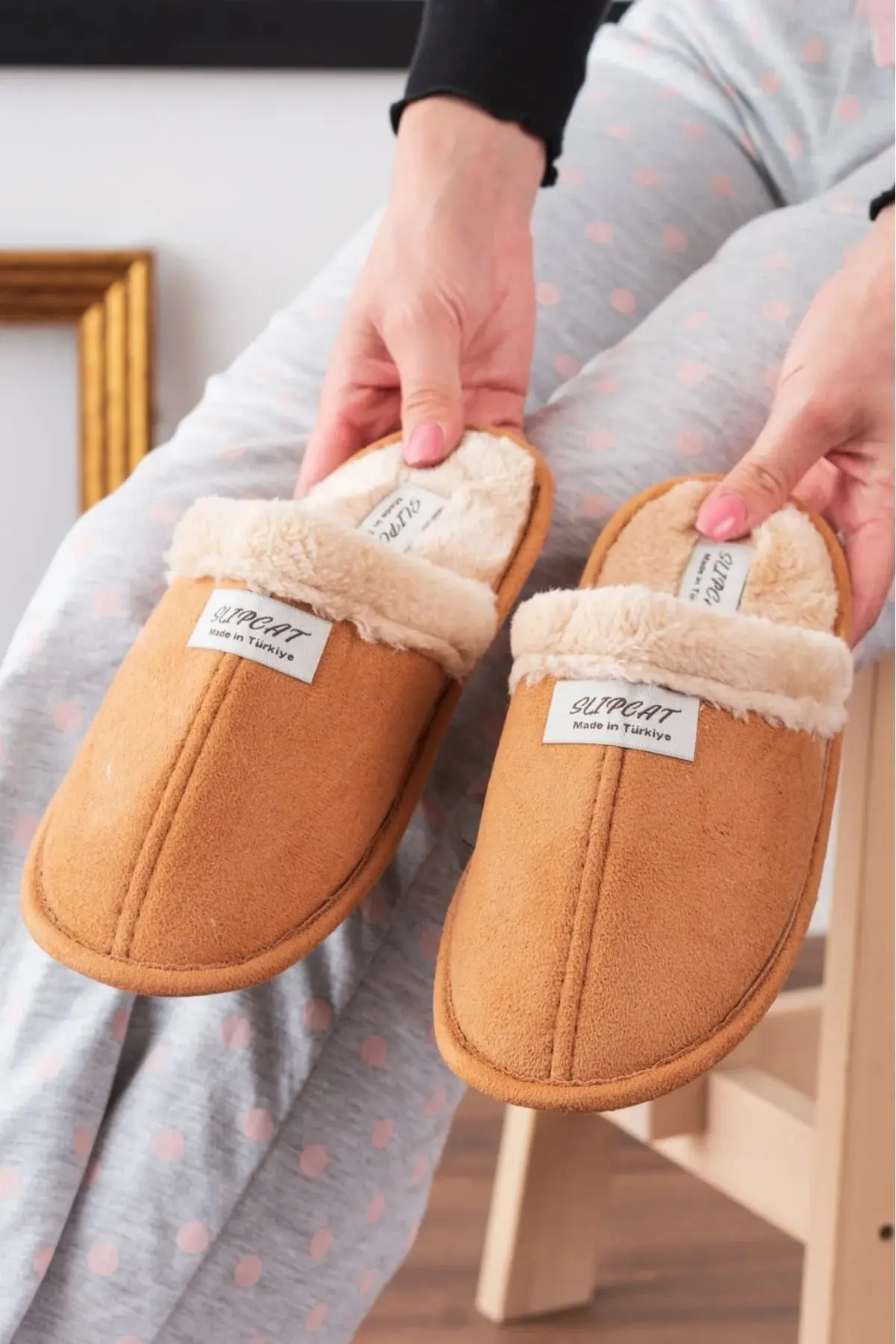 3'lü Paket Peluş Kışlık Terlik Ev Terliği Çeyiz Bohça Seti Misafir Terliği