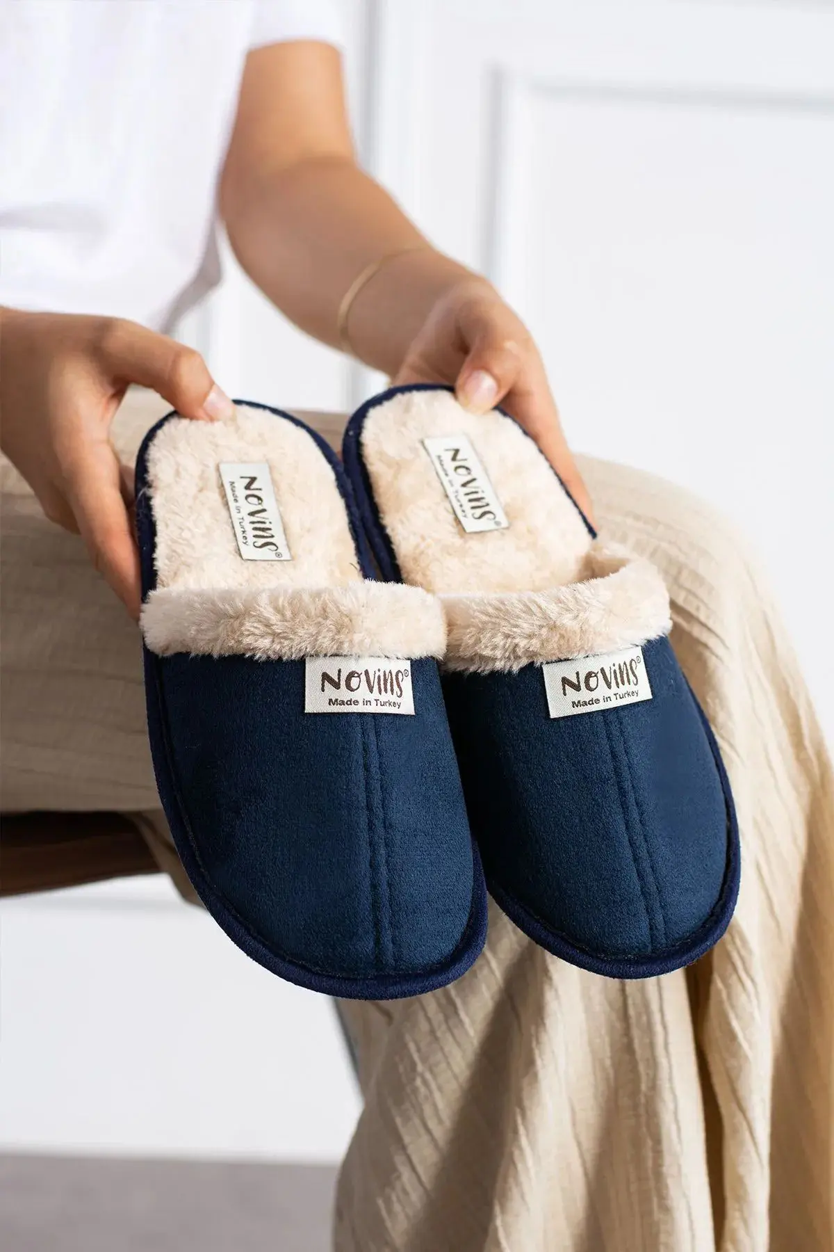 3'lü Paket Erkek Ev Terliği Çeyiz Terliği Kışlık Terlik Ses Yapmaz Hafif Taban Taban