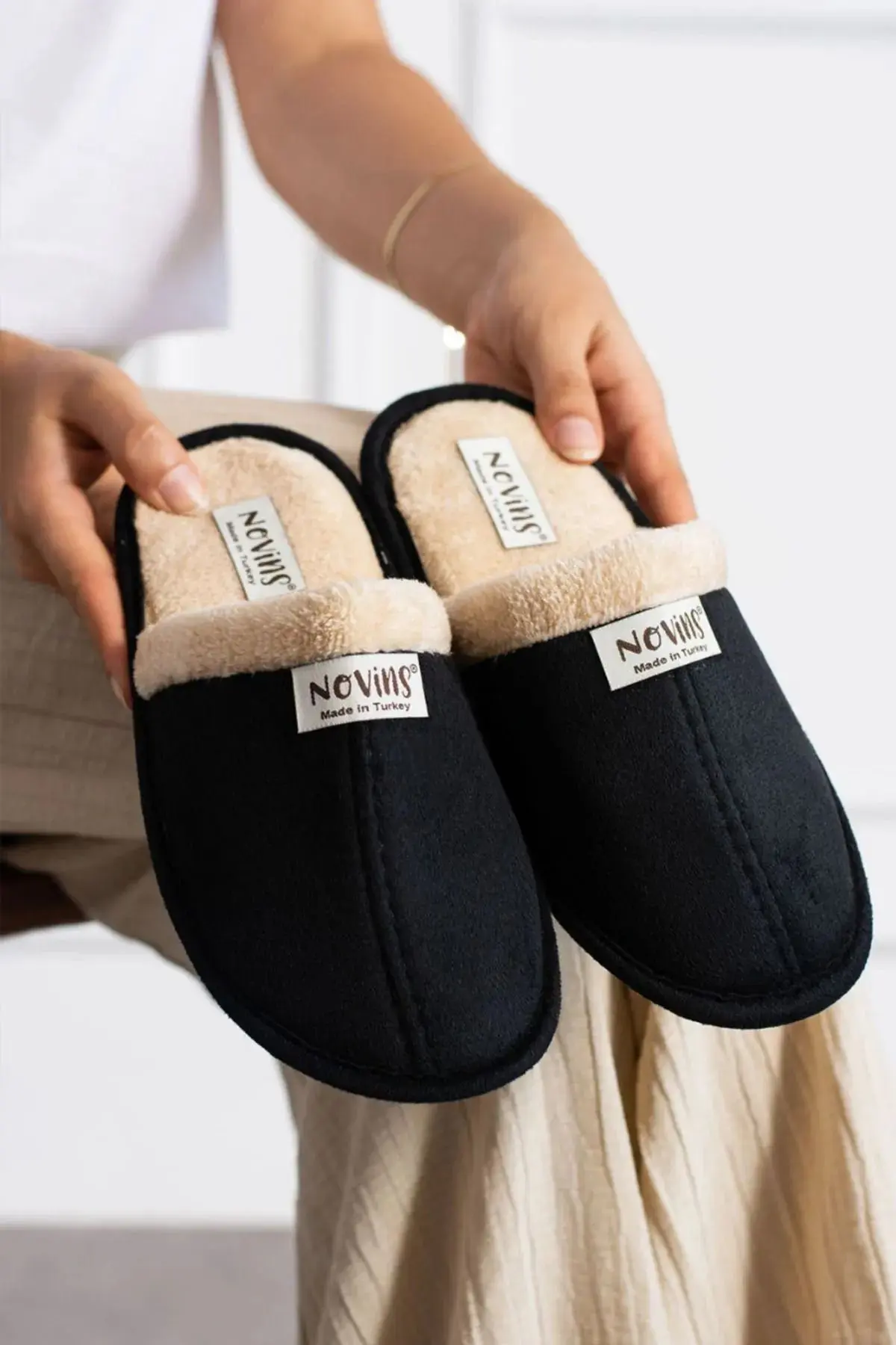 3'lü Paket Erkek Ev Terliği Çeyiz Terliği Kışlık Terlik Ses Yapmaz Hafif Taban Taban