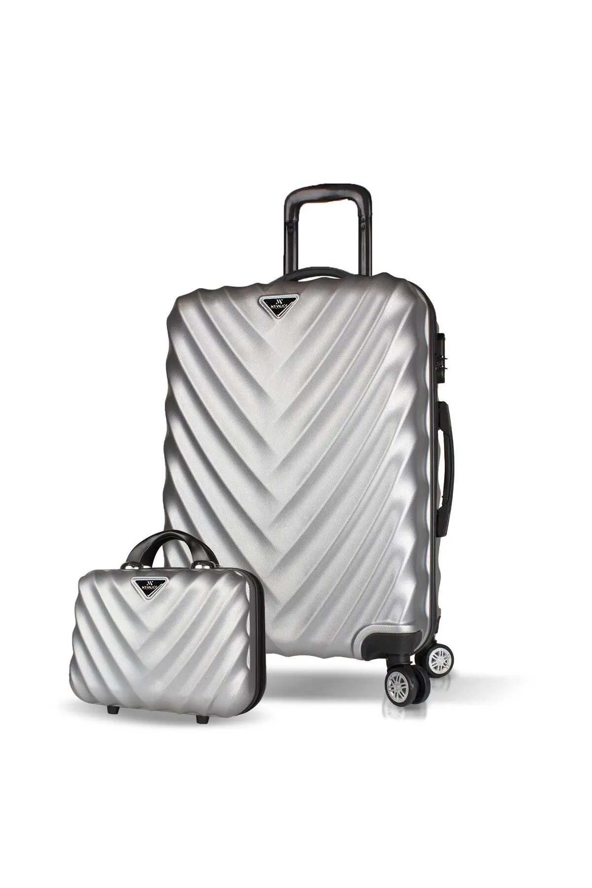 My Valice Lotus Abs Orta Ve Makyaj Boy Gri 2'li Valiz Seti