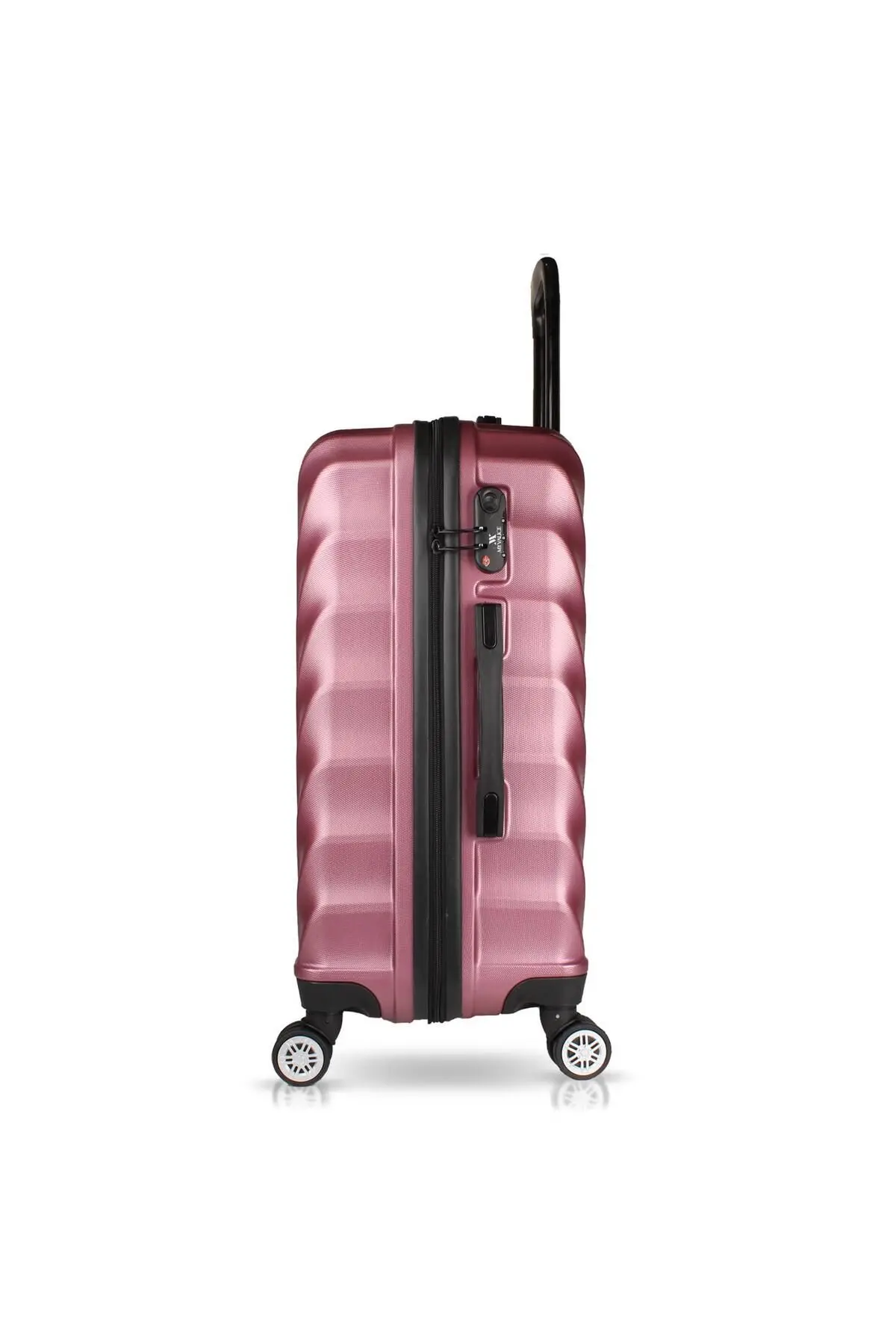 Lotus Abs Orta Ve Makyaj Boy Rose 2'li Valiz Seti