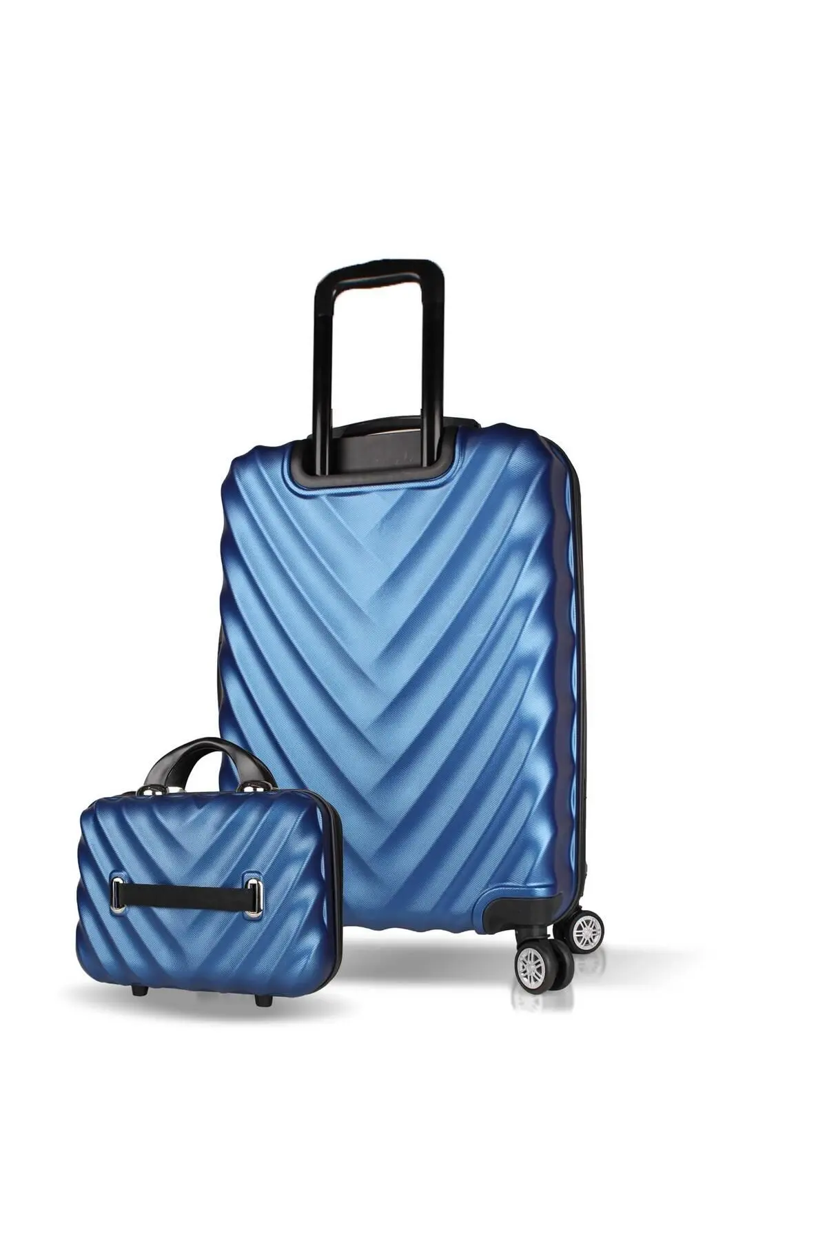 Lotus Abs Orta Ve Makyaj Boy Lacivert 2'li Valiz Seti