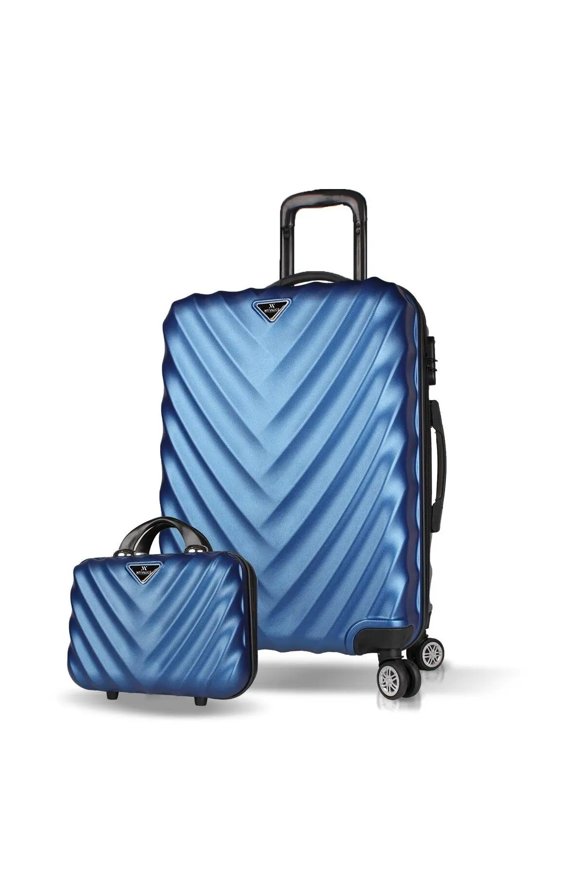 My Valice Lotus Abs Orta Ve Makyaj Boy Lacivert 2'li Valiz Seti