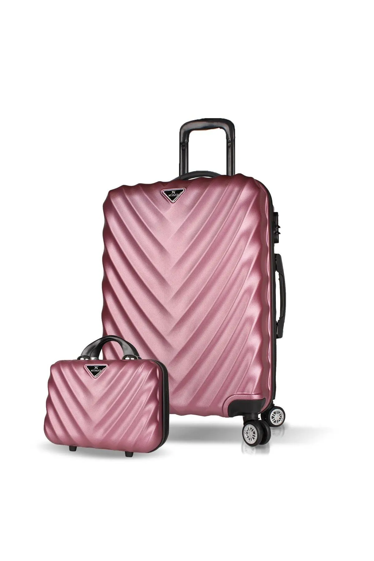 My Valice Lotus Abs Orta Ve Makyaj Boy Rose 2'li Valiz Seti