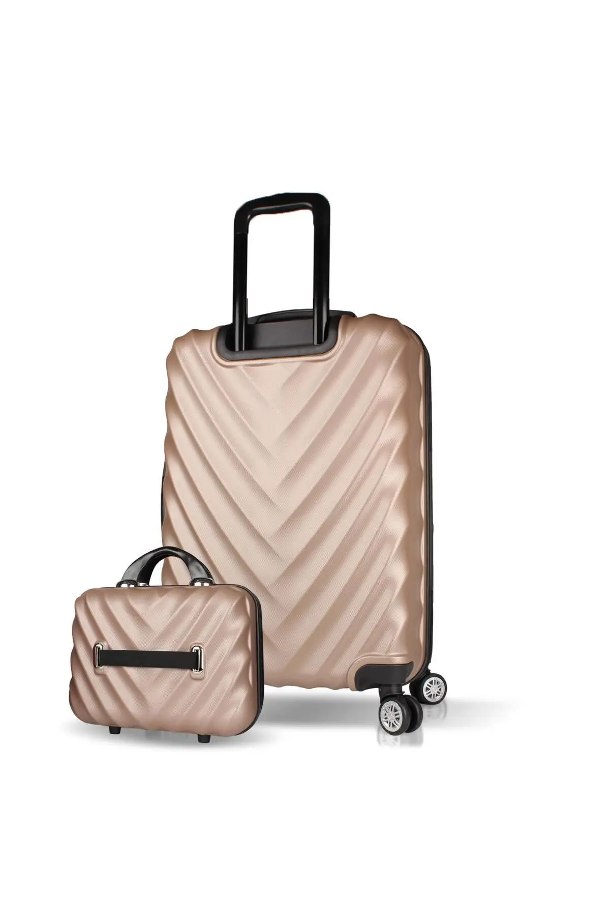 Lotus Abs Orta Ve Makyaj Boy Gold 2'li Valiz Seti