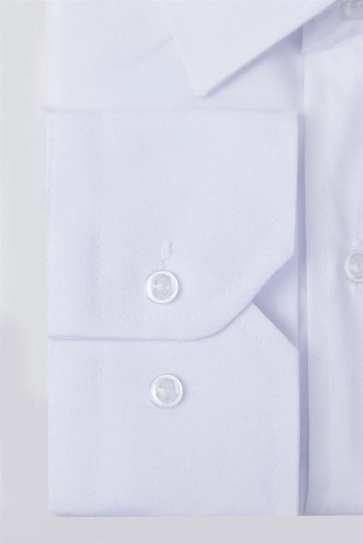 Büyük Beden Uzun Kollu Kolay Ütü Düz Erkek Beyaz Gömlek