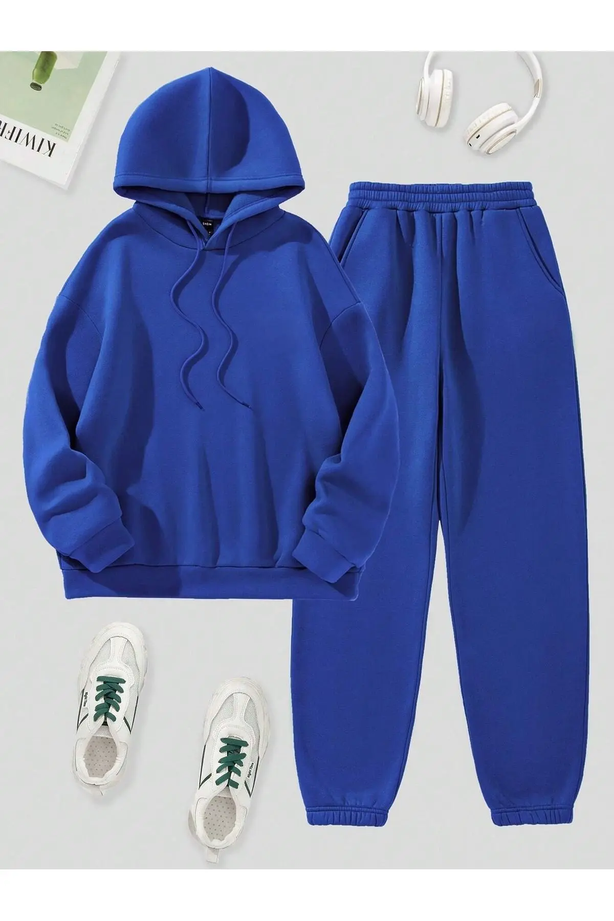 EYAX MODA UNISEX EŞOFMAN TAKIMI - BÜYÜK BEDEN KAPÜŞONLU TAKIM