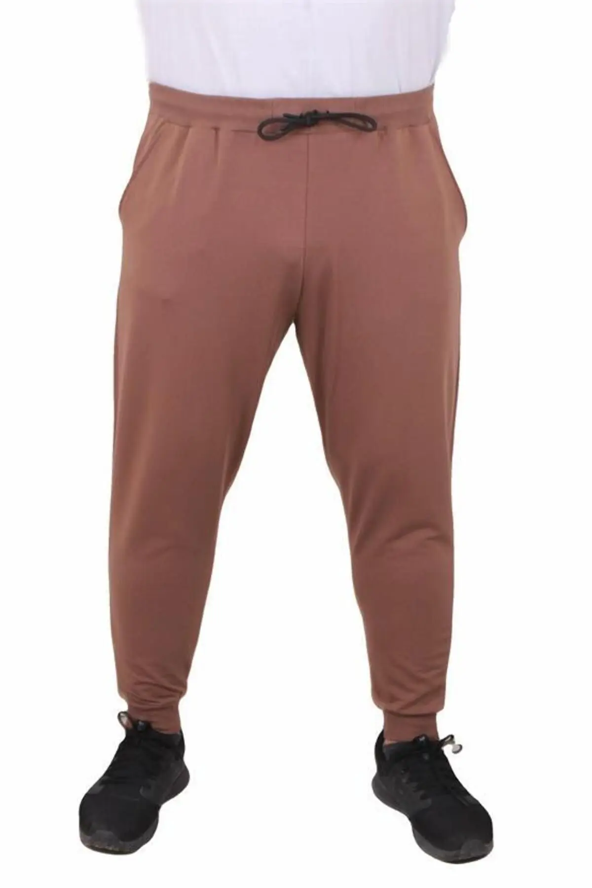 Büyük Beden Basic Eşofman Altı Full Lycra 11516 TABA