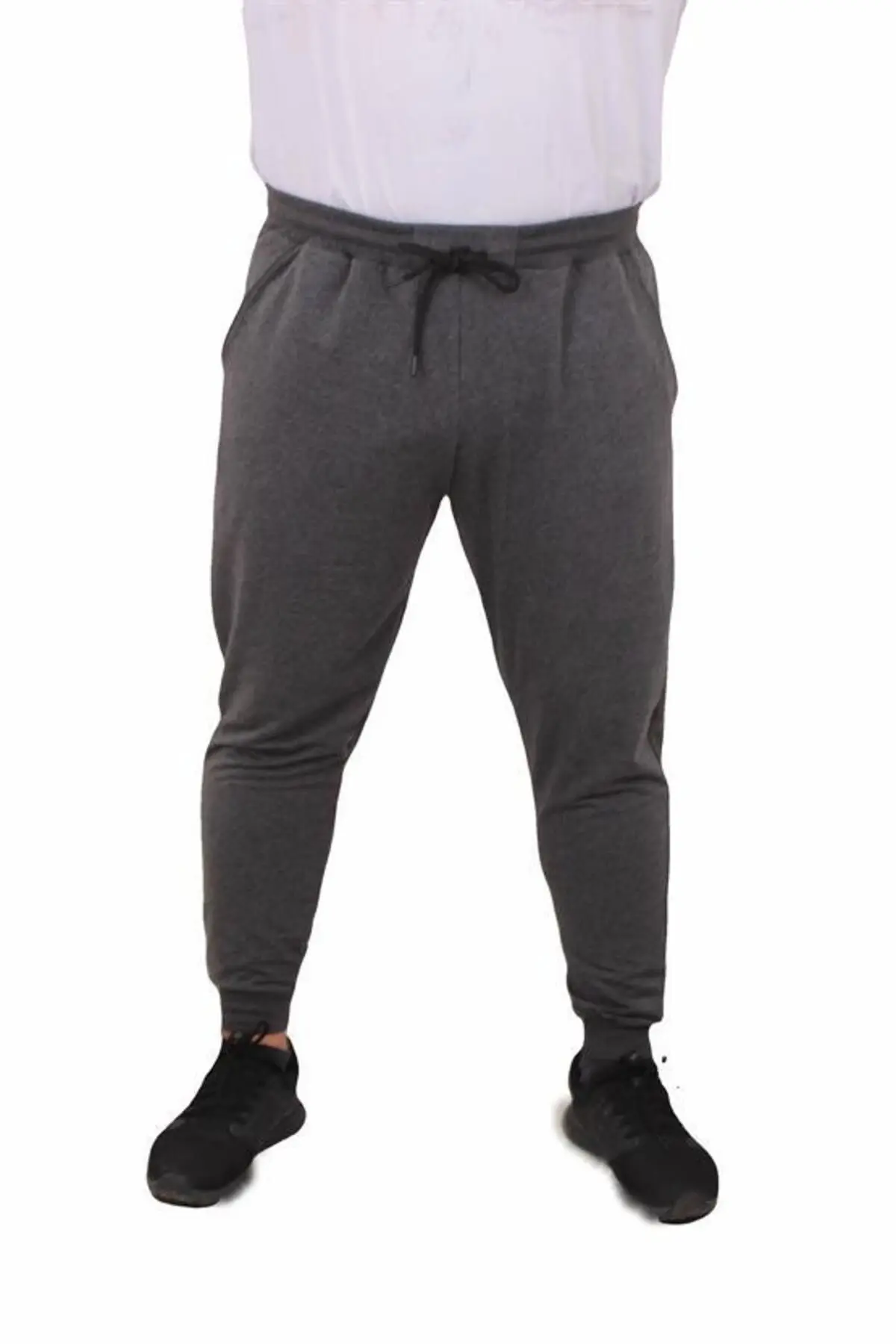 Büyük Beden Basic Eşofman Altı Full Lycra 11516 ANTRASİT MELANJ