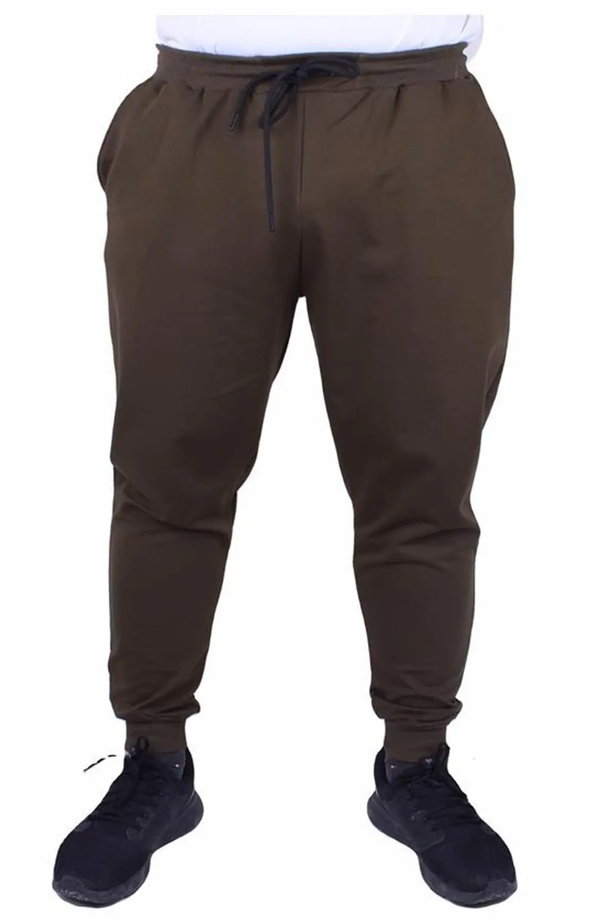Büyük Beden Basic Eşofman Altı Full Lycra 11516 Askeri Yeşil
