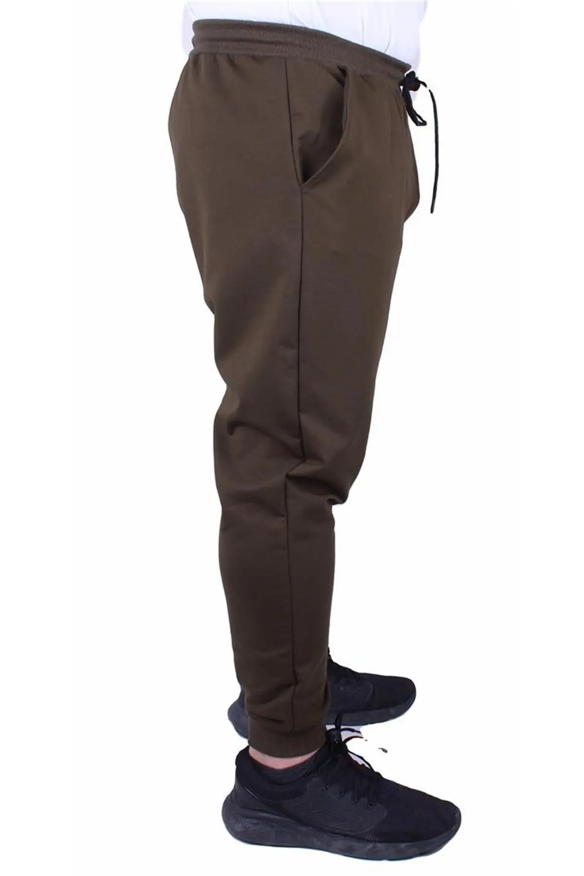 Büyük Beden Basic Eşofman Altı Full Lycra 11516 Askeri Yeşil