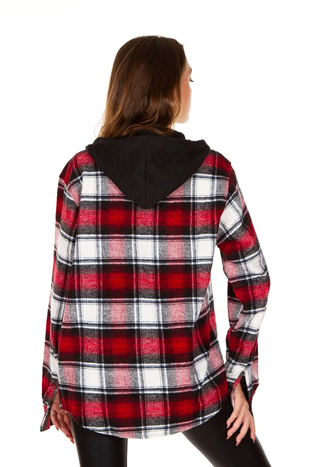 Kapüşonlu Fermuarlı Unisex Kırmızı Battal Oduncu Gömleği