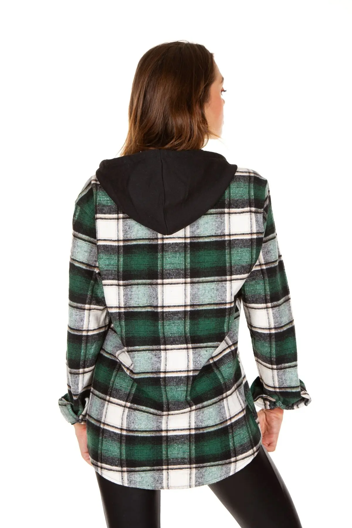 Kapüşonlu Fermuarlı Unisex Oduncu Gömleği