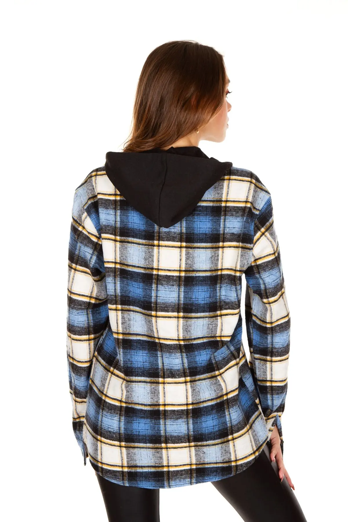 Kapüşonlu Fermuarlı Unisex Oduncu Gömleği