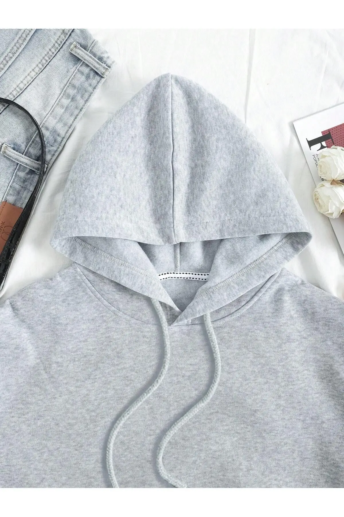 Unısex Rahat Kesim Sweatshirt- Kapüşonlu Sweatshirt