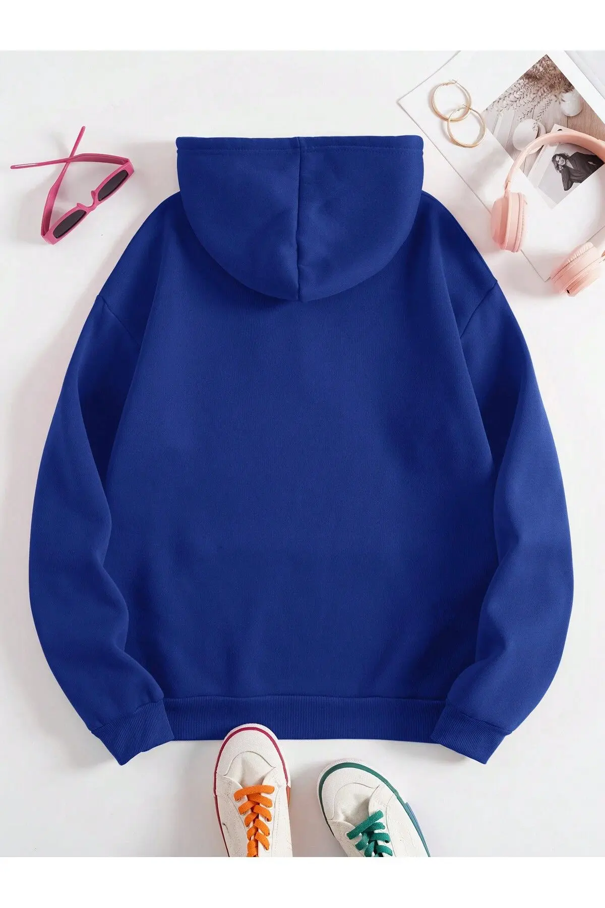 Unısex Rahat Kesim Sweatshirt- Kapüşonlu Sweatshirt